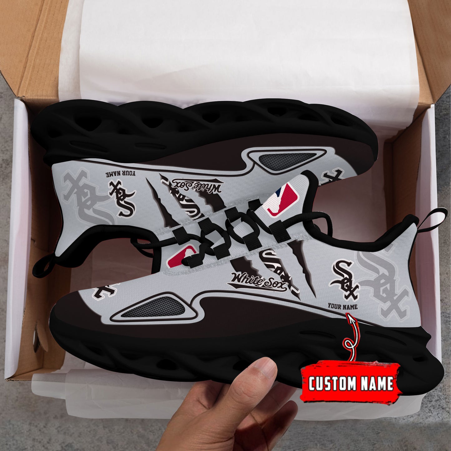 Ideafootwear Chicago White Sox Max Soul Shoes Sneakers For Men And Women