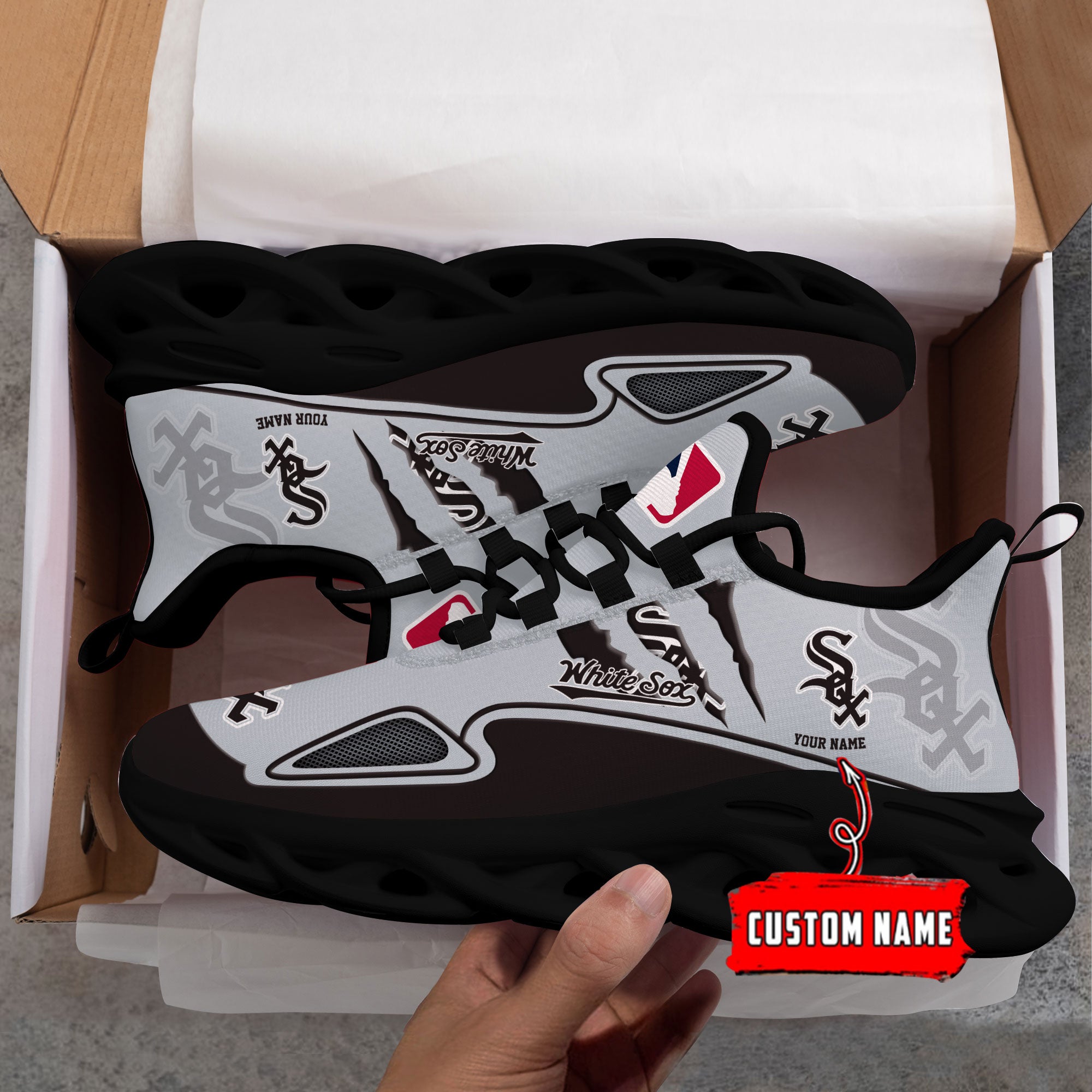 Ideafootwear Chicago White Sox Max Soul Shoes Sneakers For Men And Women