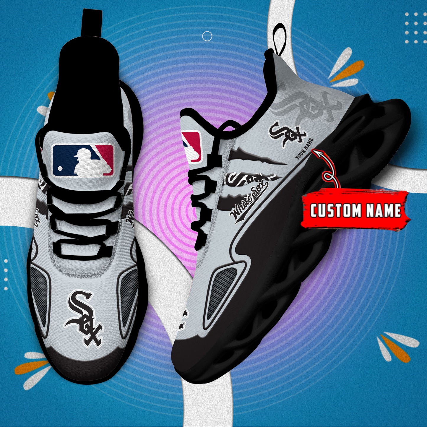 Ideafootwear Chicago White Sox Max Soul Shoes Sneakers For Men And Women