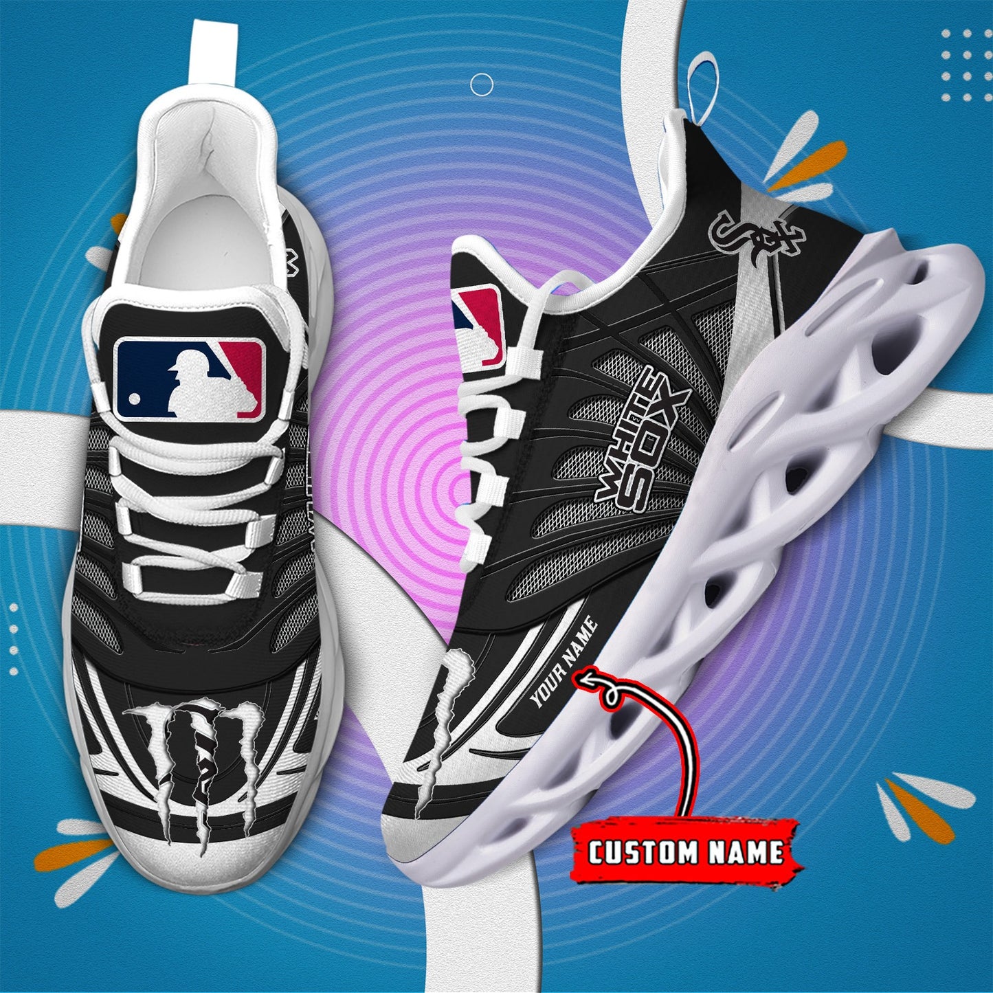 Ideafootwear Chicago White Sox MLB Max Soul Shoes Sneakers For Men And Women
