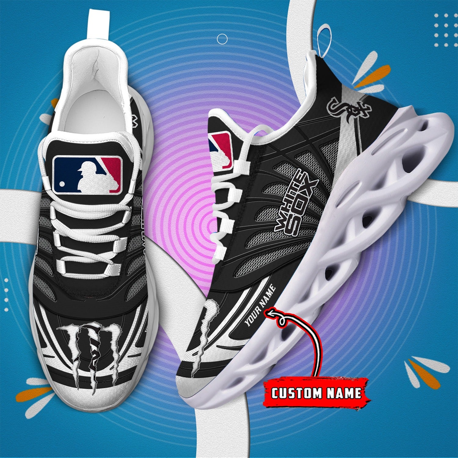 Ideafootwear Chicago White Sox MLB Max Soul Shoes Sneakers For Men And Women