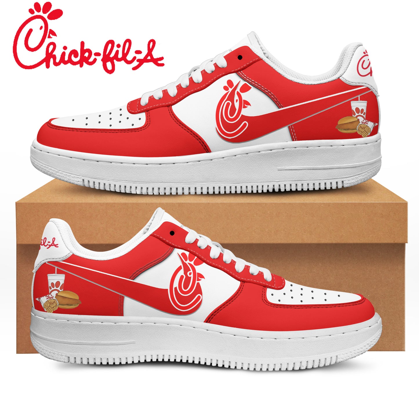 Ideafootwear Chick-Fil-A Air Low-Top Sneakers Shoes For Men And Women