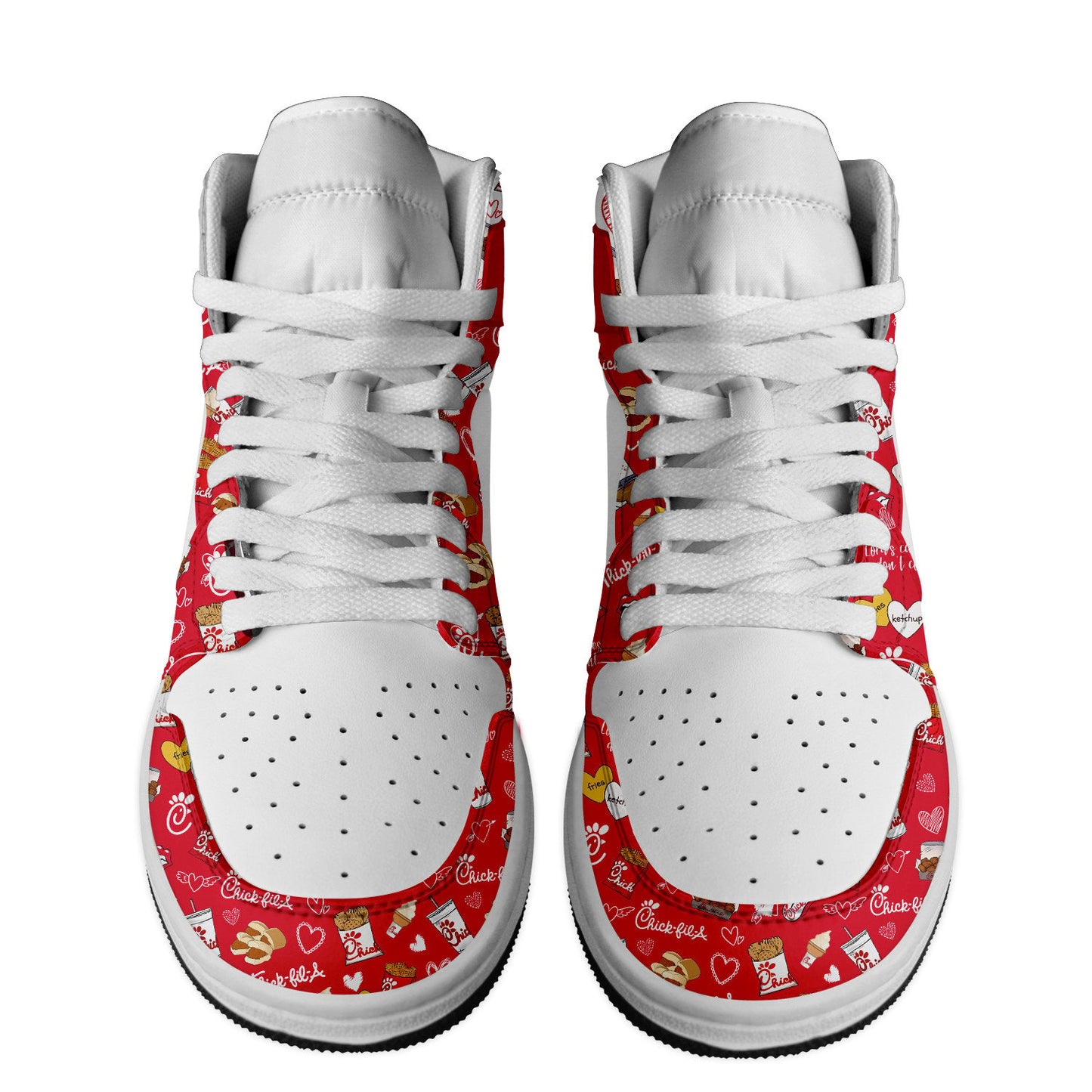 Ideafootwear Chick-fil-A AJ1 High Sneakers Shoes For Men And Women