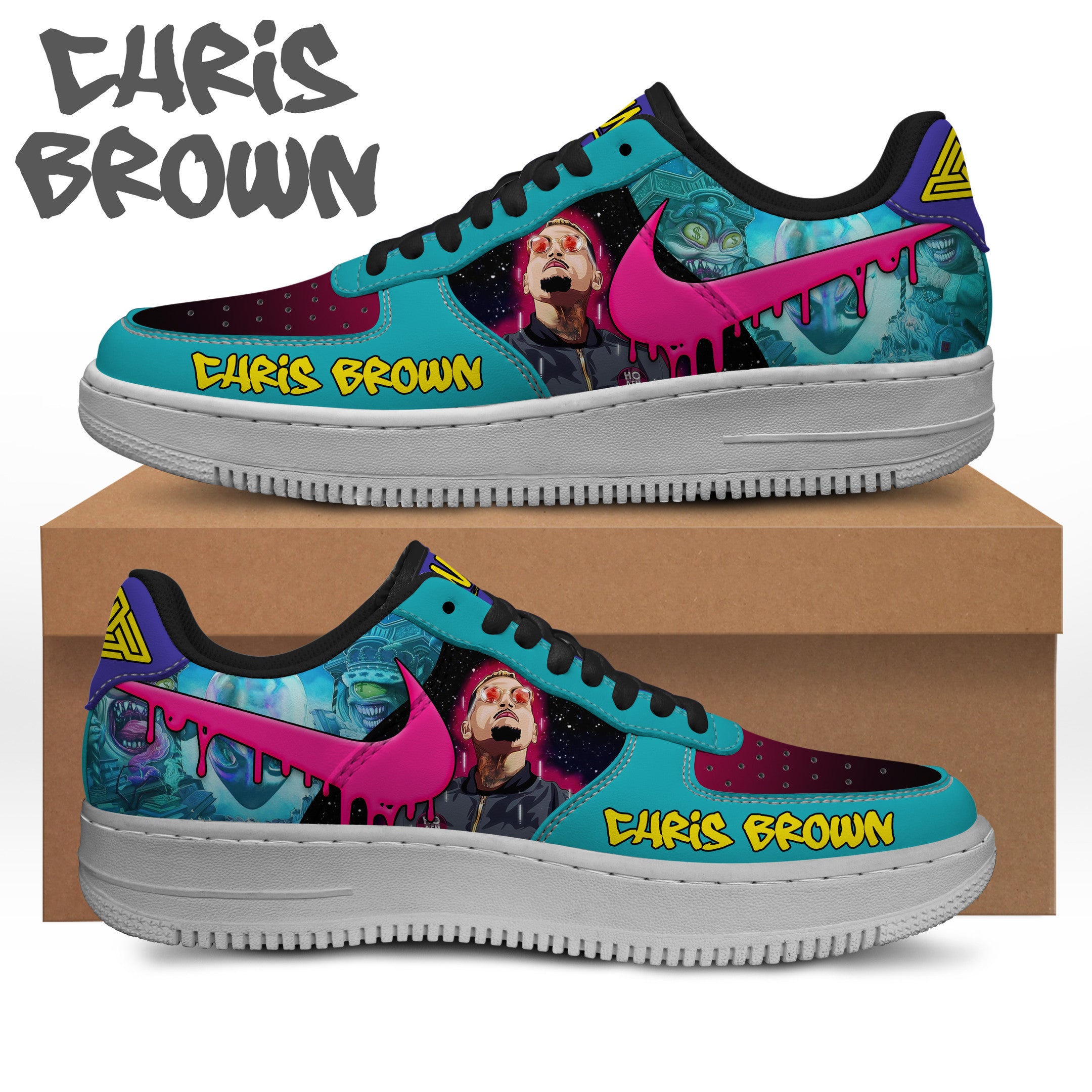 Ideafootwear Chris Brown Air Low-Top Sneakers Shoes For Men And Women