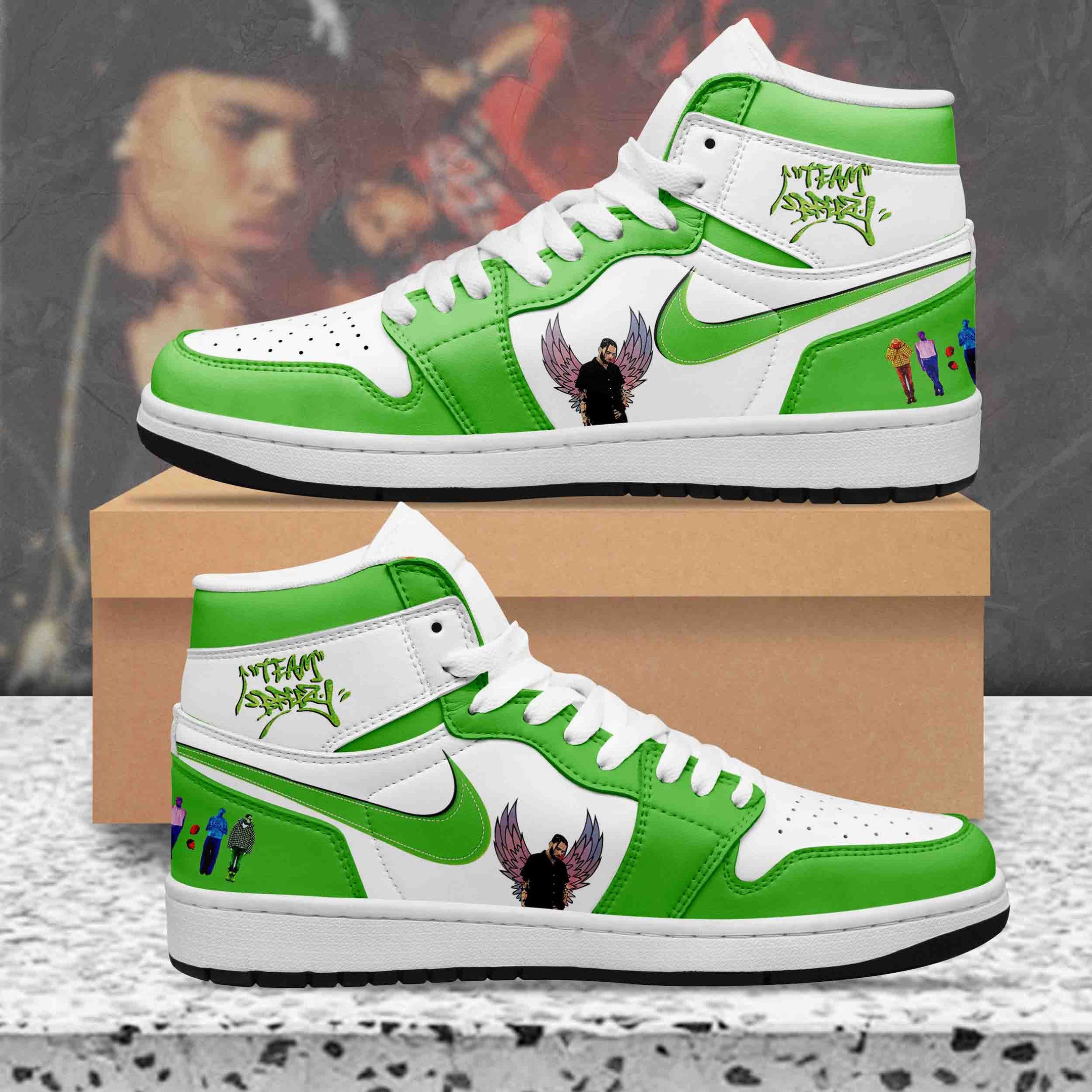 Ideafootwear Chris Brown AJ1 High Sneakers Shoes For Men And Women