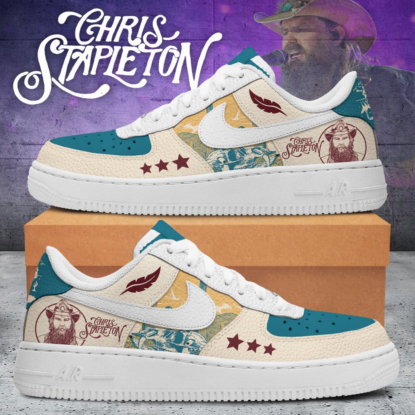 Ideafootwear Chris Stapleton Air Low-Top Sneakers Shoes For Men And Women