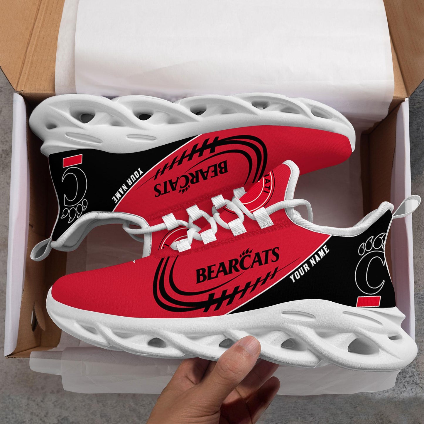 Ideafootwear Cincinnati Bearcats Max Soul Shoes Sneakers For Men And Women