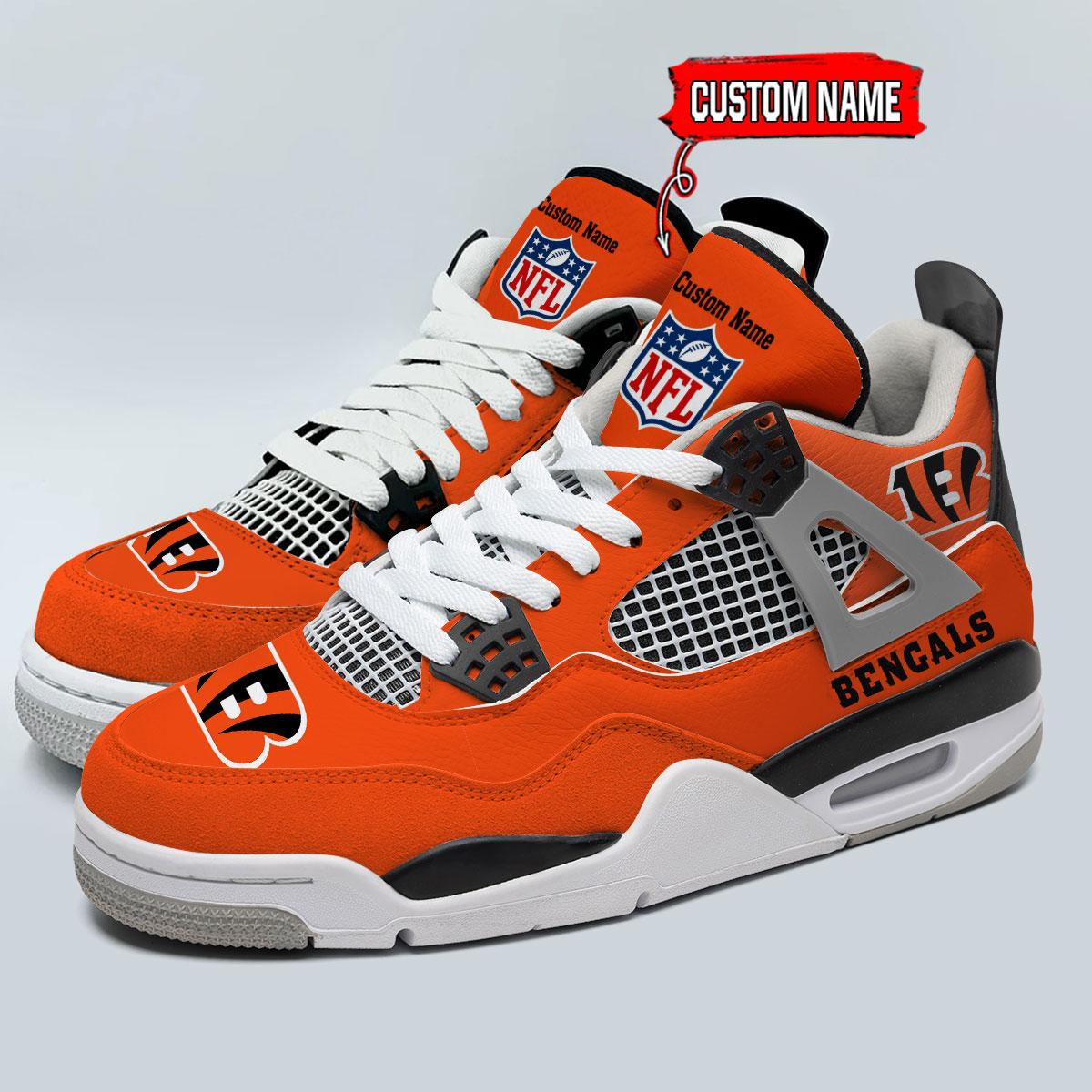 Ideafootwear Cincinnati Bengals AJ4 Sneakers Shoes For Men And Women