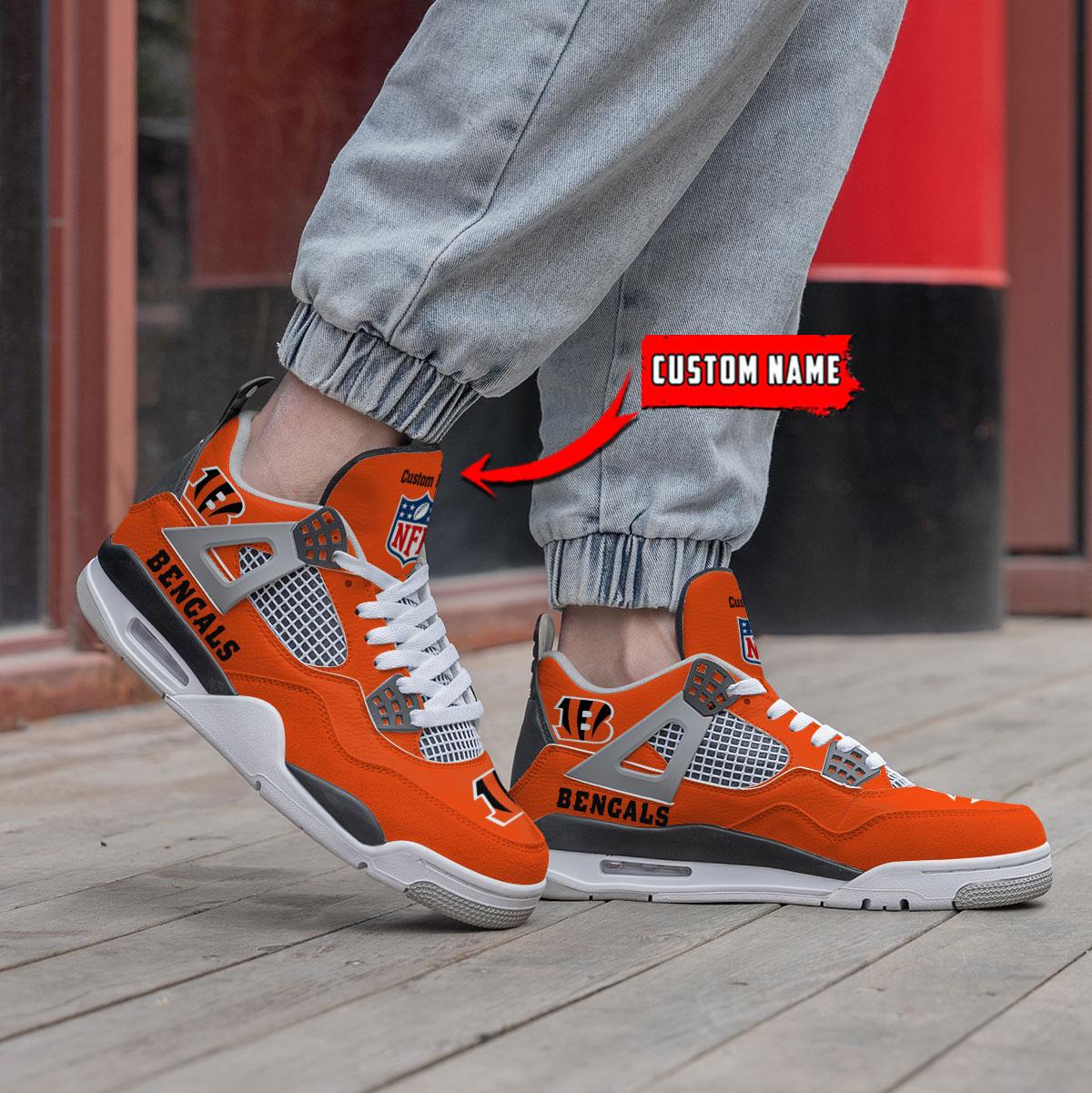 Ideafootwear Cincinnati Bengals AJ4 Sneakers Shoes For Men And Women