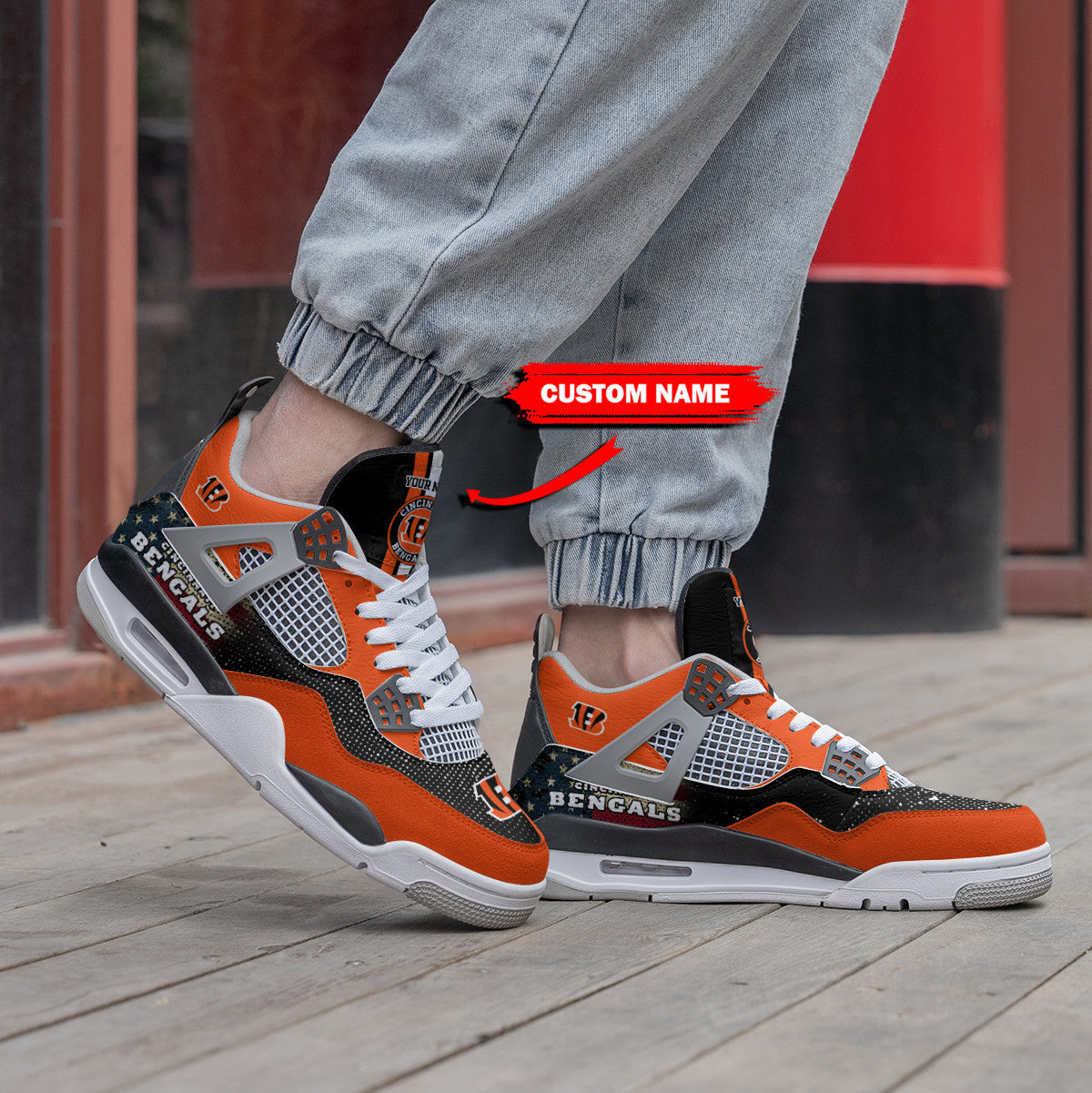 Ideafootwear Cincinnati Bengals AJ4 Sneakers Shoes For Men And Women