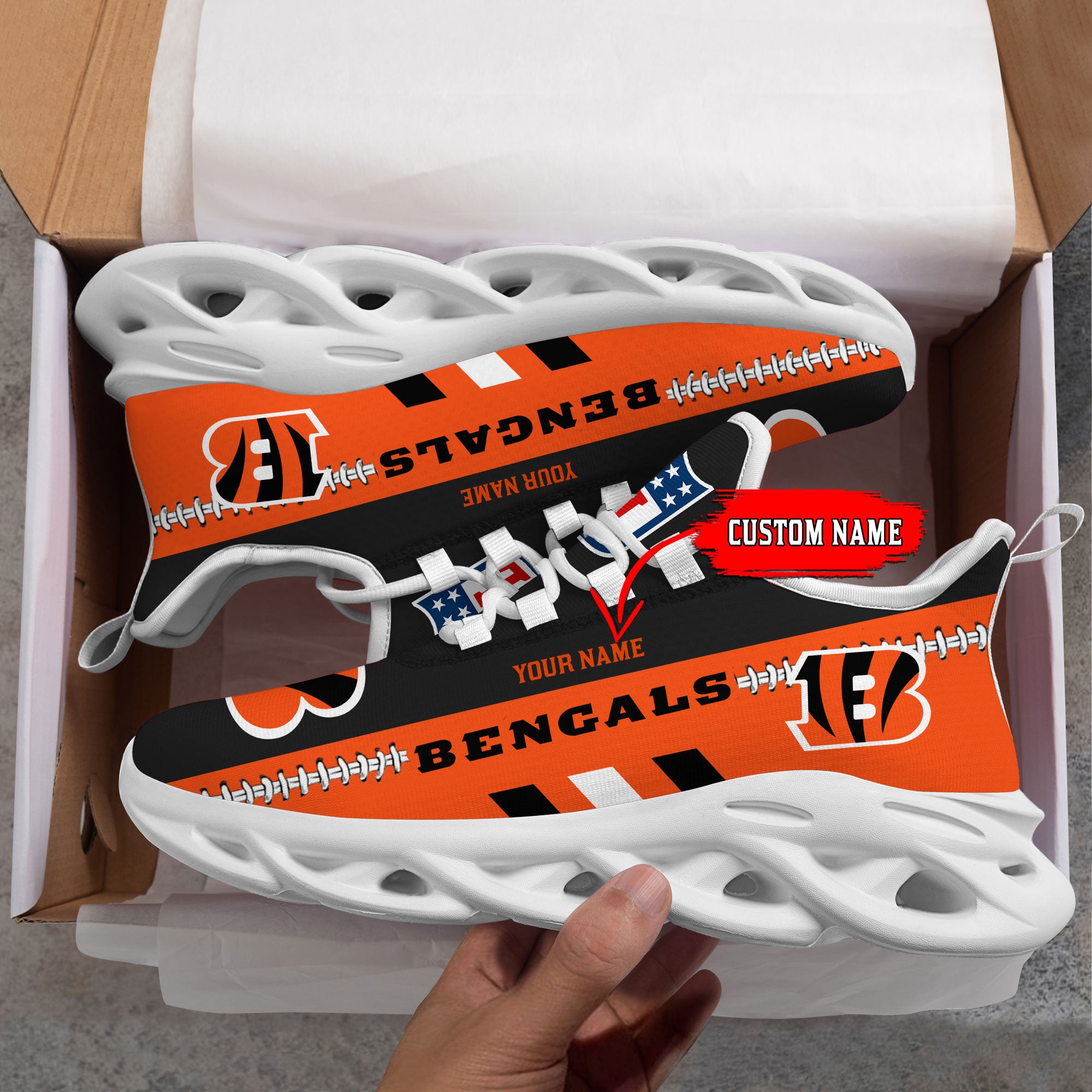 Ideafootwear Cincinnati Bengals Max Soul Shoes Sneakers For Men And Women