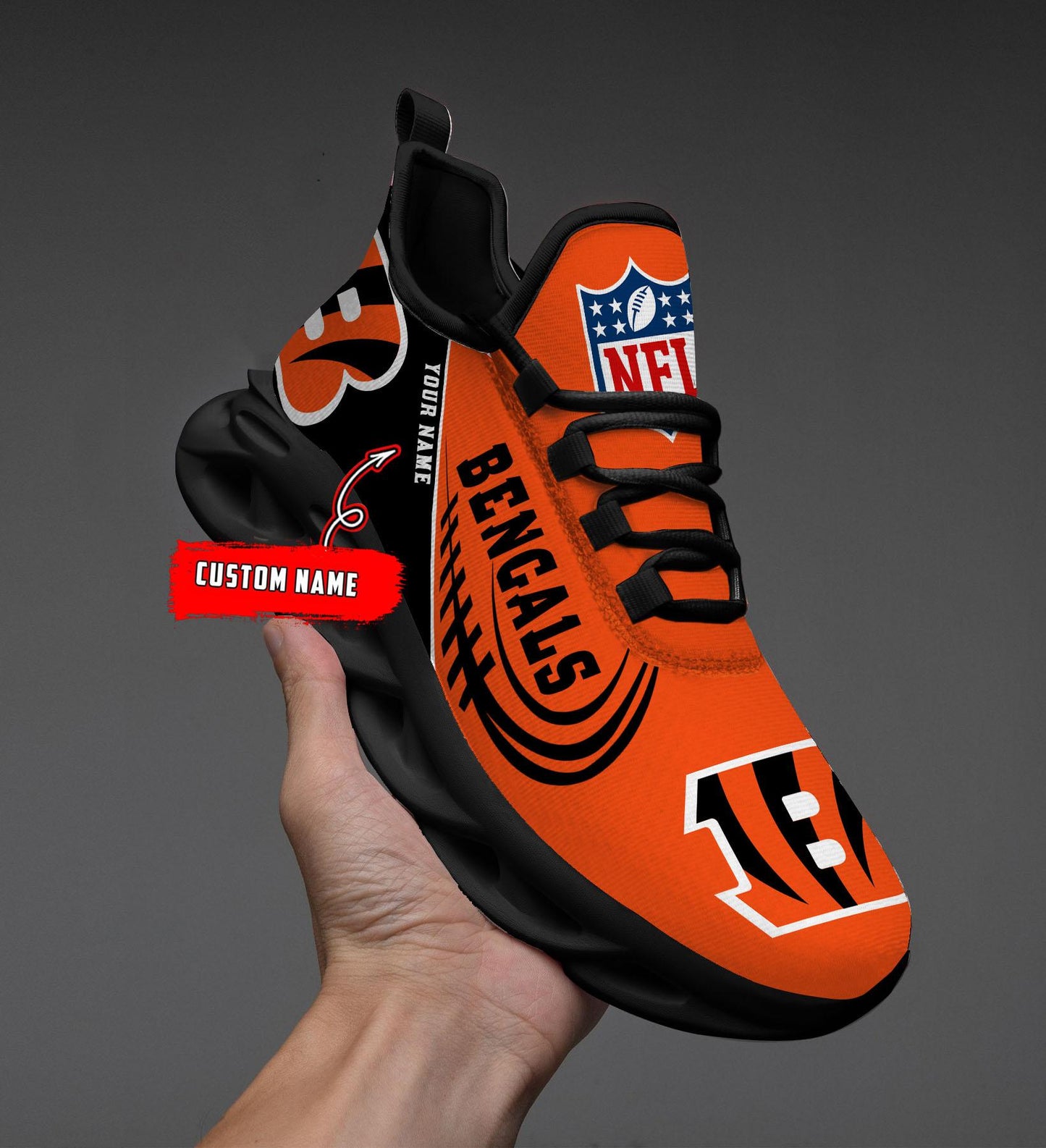 Ideafootwear Cincinnati Bengals Max Soul Shoes Sneakers For Men And Women
