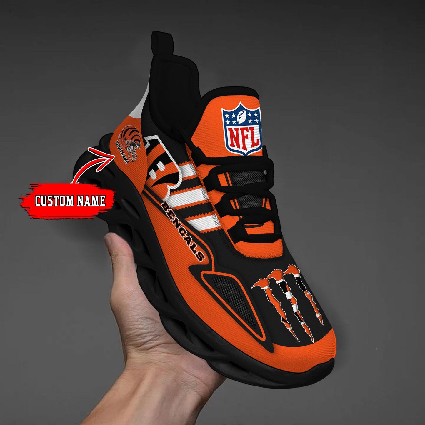 Ideafootwear Cincinnati Bengals Max Soul Shoes Sneakers For Men And Women