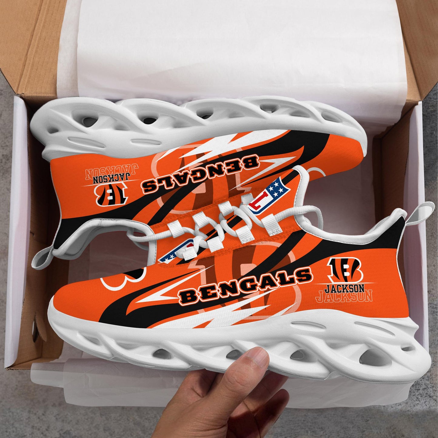 Ideafootwear Cincinnati Bengals Max Soul Shoes Sneakers For Men And Women