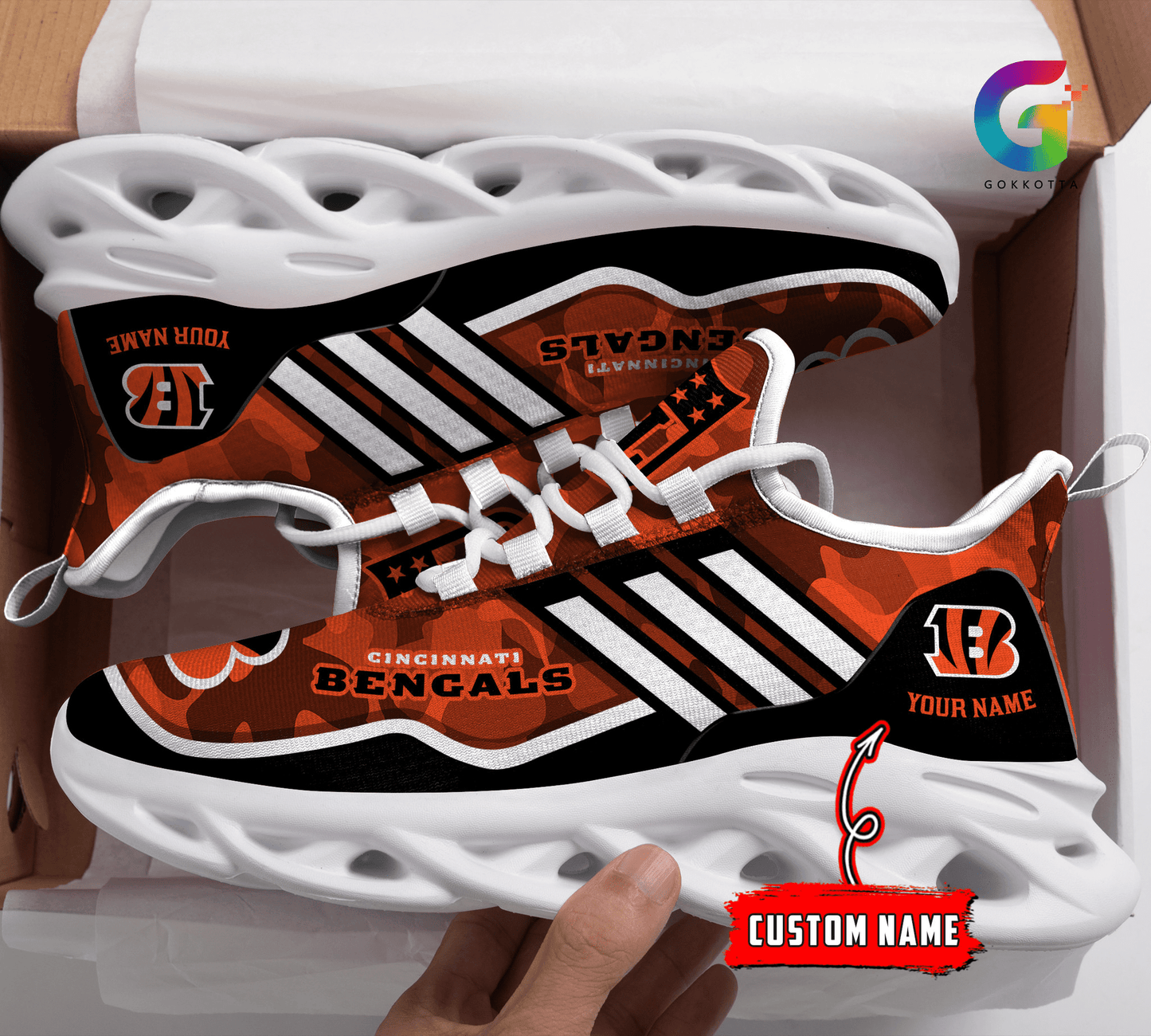 Ideafootwear Cincinnati Bengals Max Soul Shoes Sneakers For Men And Women