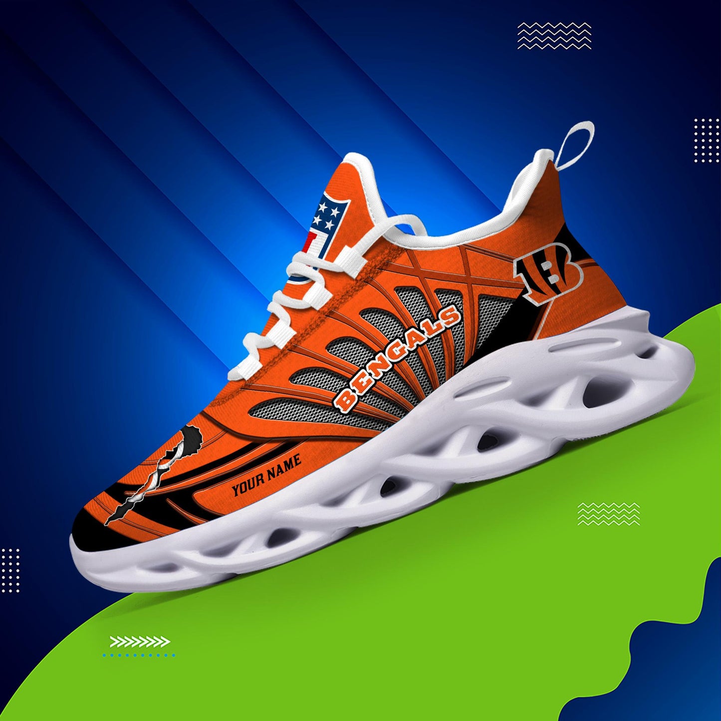 Ideafootwear Cincinnati Bengals Max Soul Shoes Sneakers For Men And Women