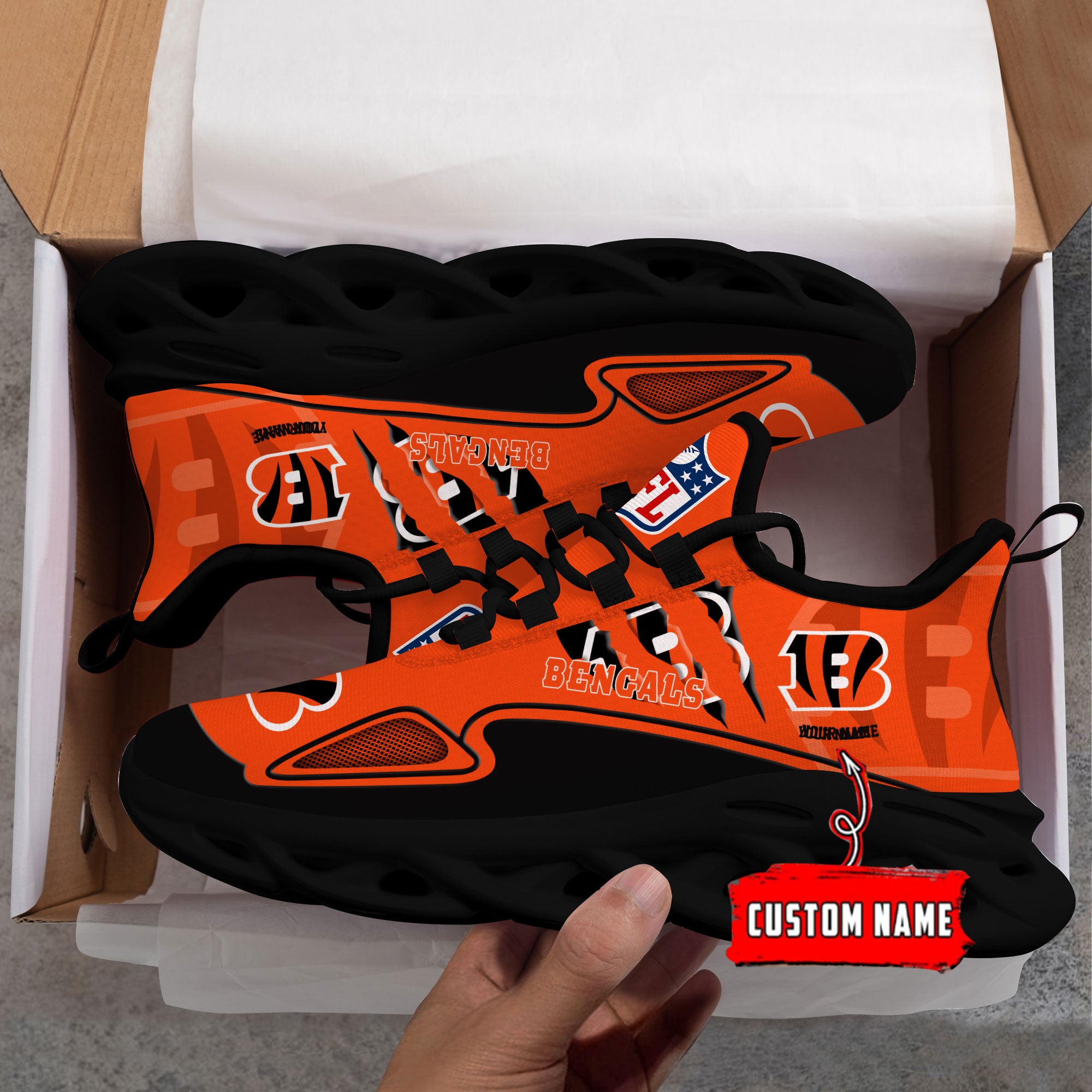 Ideafootwear Cincinnati Bengals Max Soul Shoes Sneakers For Men And Women