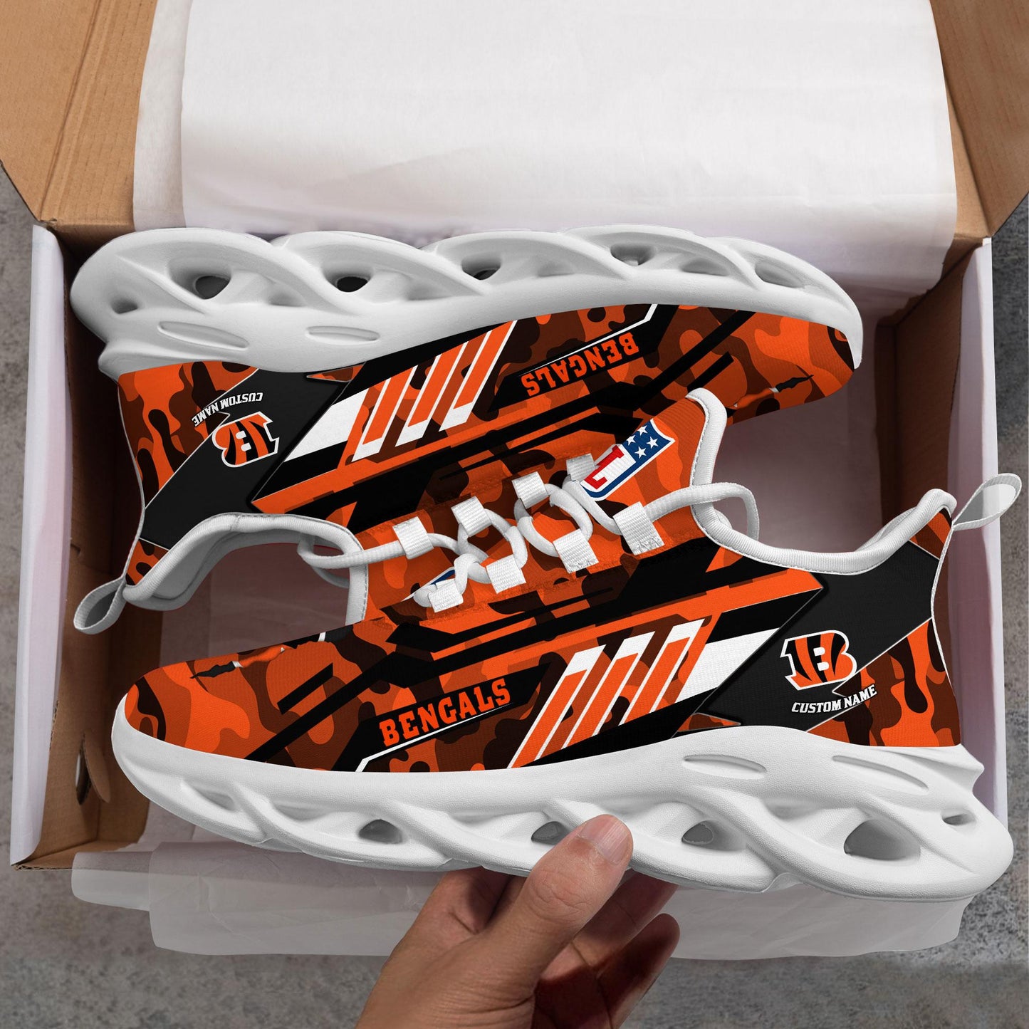 Ideafootwear Cincinnati Bengals Max Soul Shoes Sneakers For Men And Women