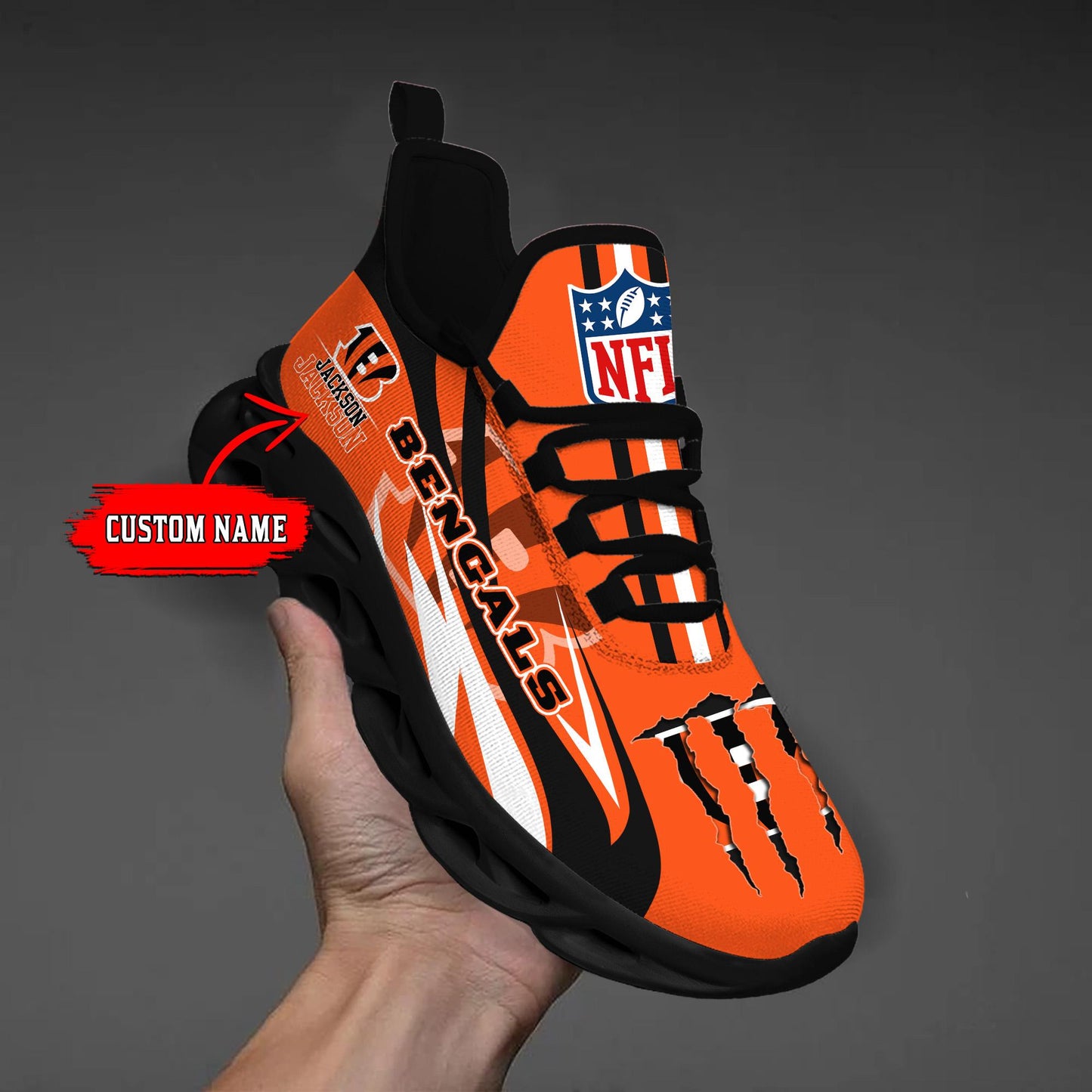 Ideafootwear Cincinnati Bengals Max Soul Shoes Sneakers For Men And Women