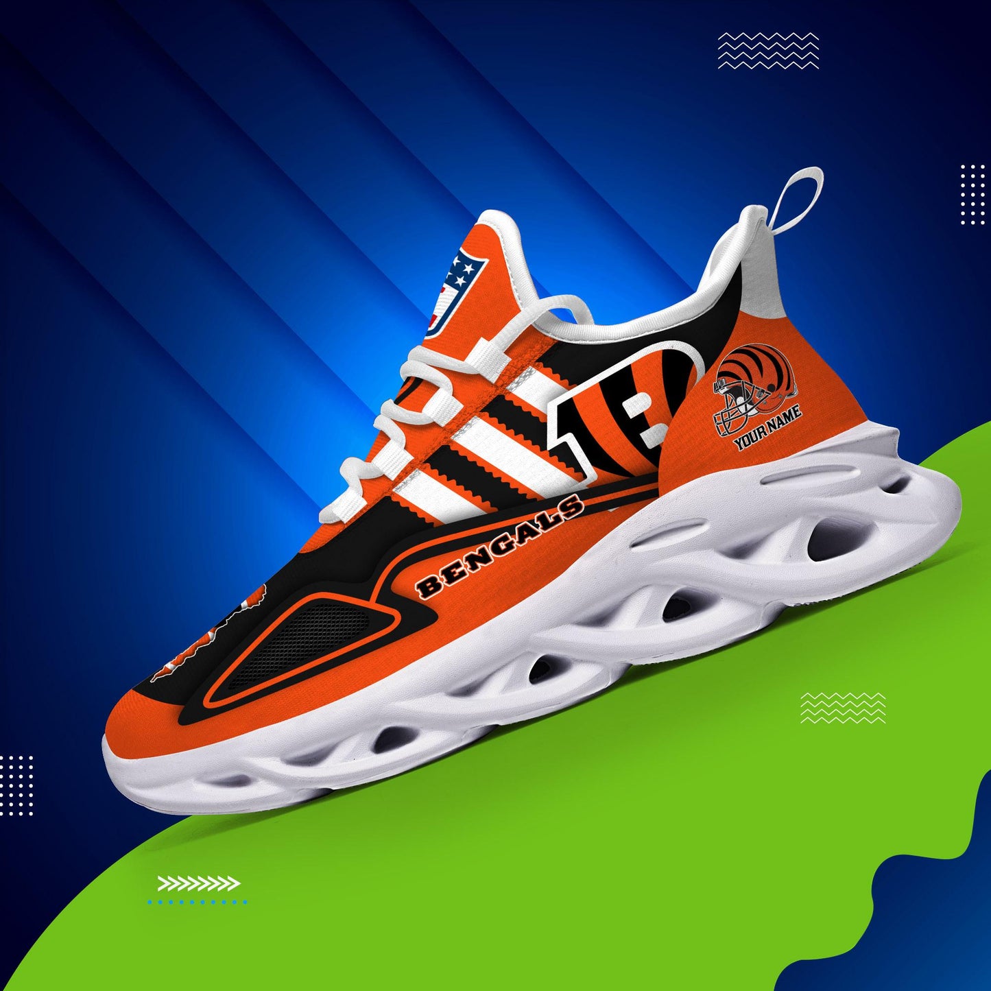 Ideafootwear Cincinnati Bengals Max Soul Shoes Sneakers For Men And Women