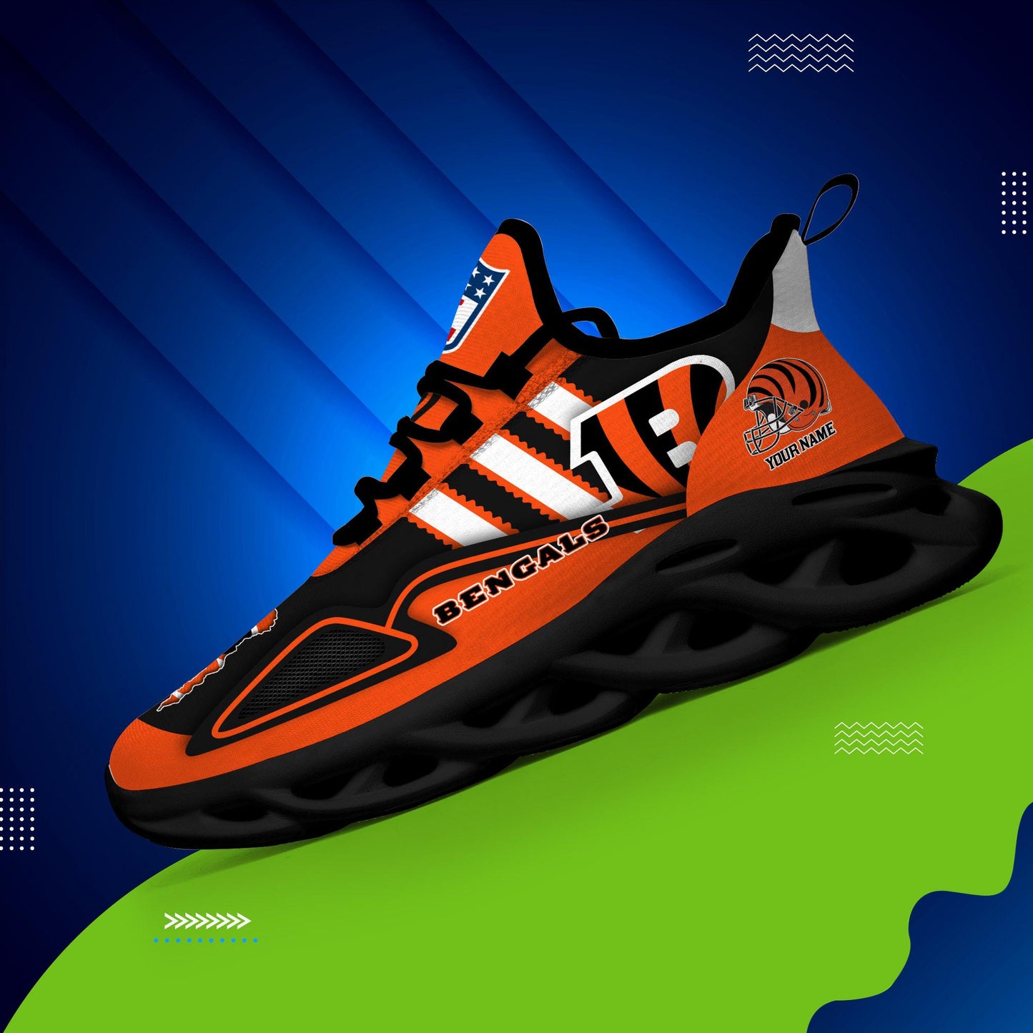 Ideafootwear Cincinnati Bengals Max Soul Shoes Sneakers For Men And Women