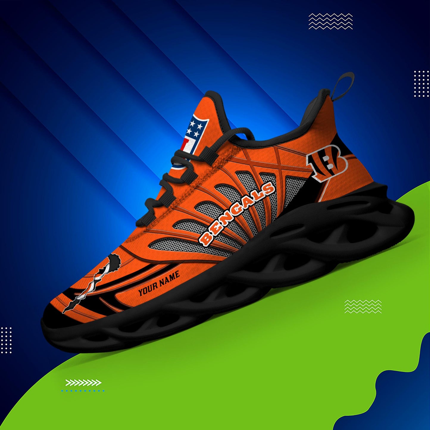 Ideafootwear Cincinnati Bengals Max Soul Shoes Sneakers For Men And Women