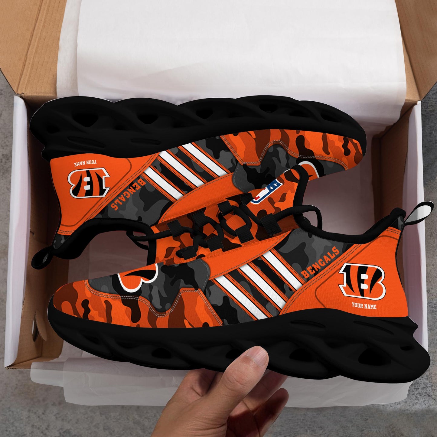 Ideafootwear Cincinnati Bengals Max Soul Shoes Sneakers For Men And Women