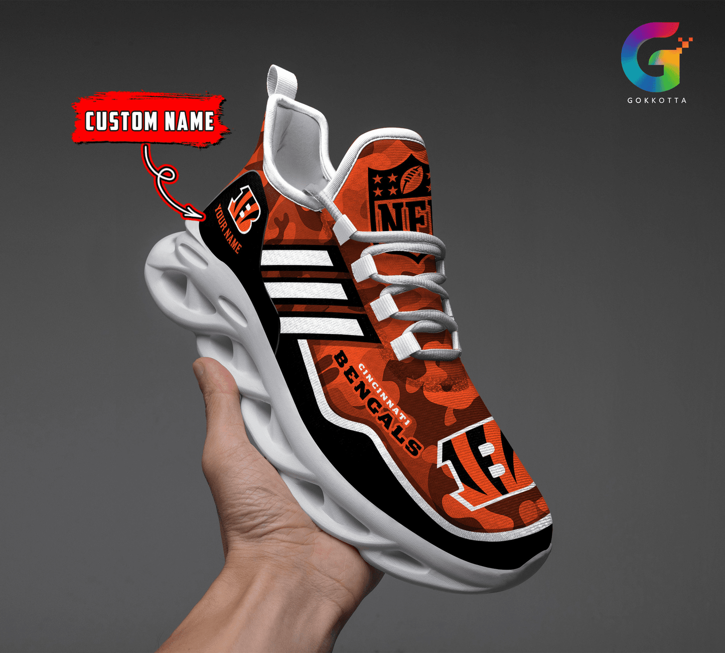 Ideafootwear Cincinnati Bengals Max Soul Shoes Sneakers For Men And Women