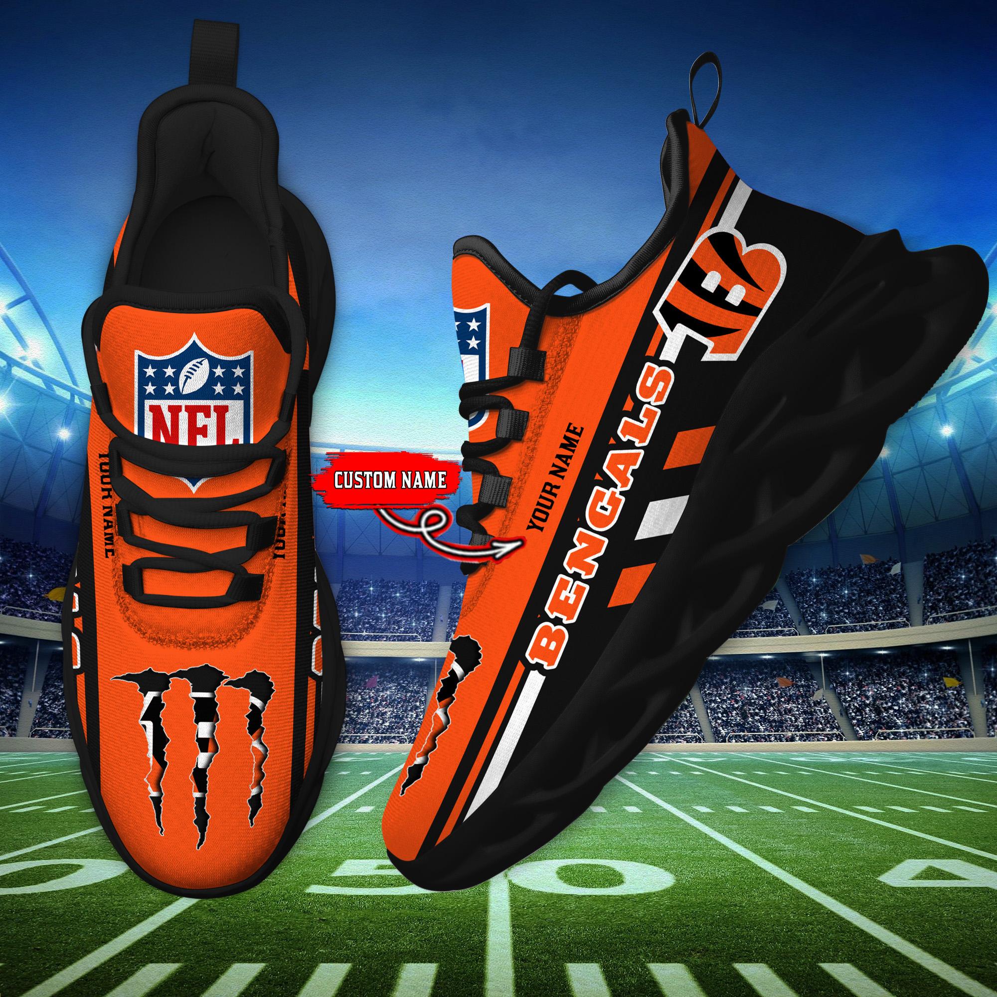Ideafootwear Cincinnati Bengals Max Soul Shoes Sneakers For Men And Women