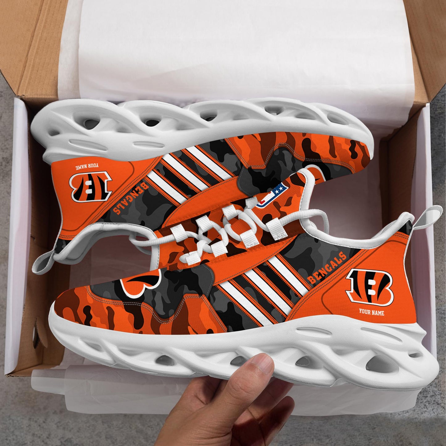 Ideafootwear Cincinnati Bengals Max Soul Shoes Sneakers For Men And Women