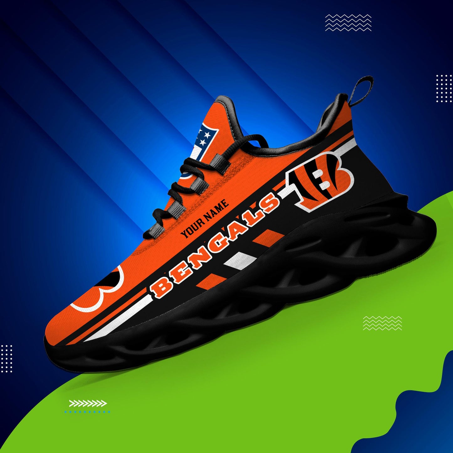 Ideafootwear Cincinnati Bengals Max Soul Shoes Sneakers For Men And Women