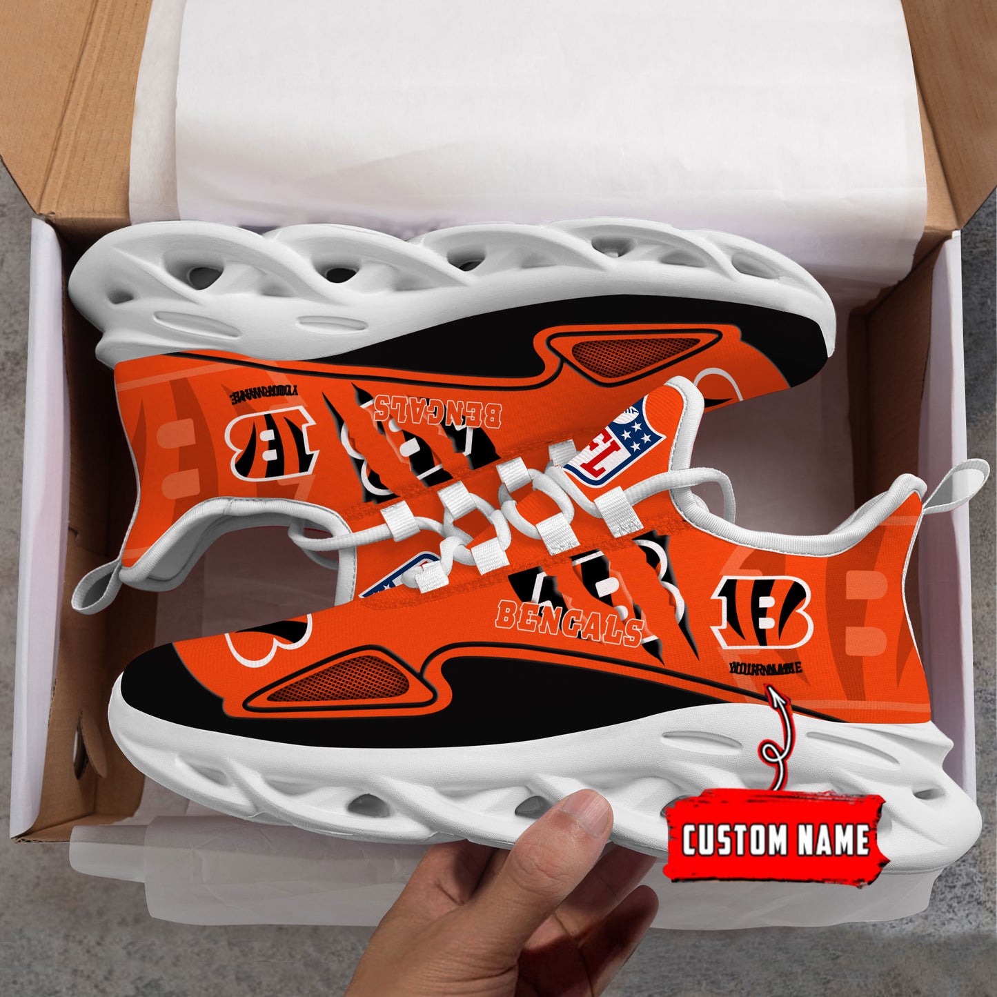 Ideafootwear Cincinnati Bengals Max Soul Shoes Sneakers For Men And Women