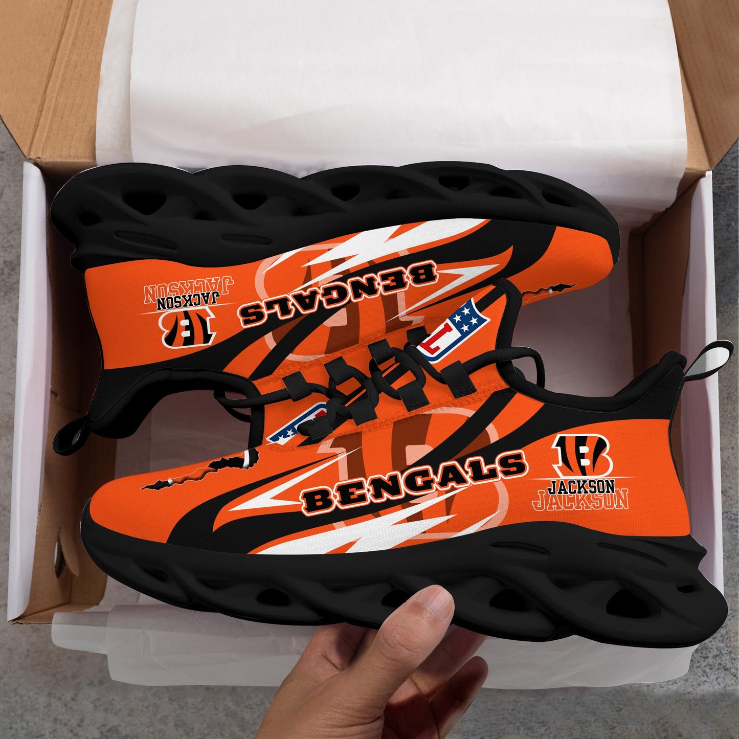 Ideafootwear Cincinnati Bengals Max Soul Shoes Sneakers For Men And Women