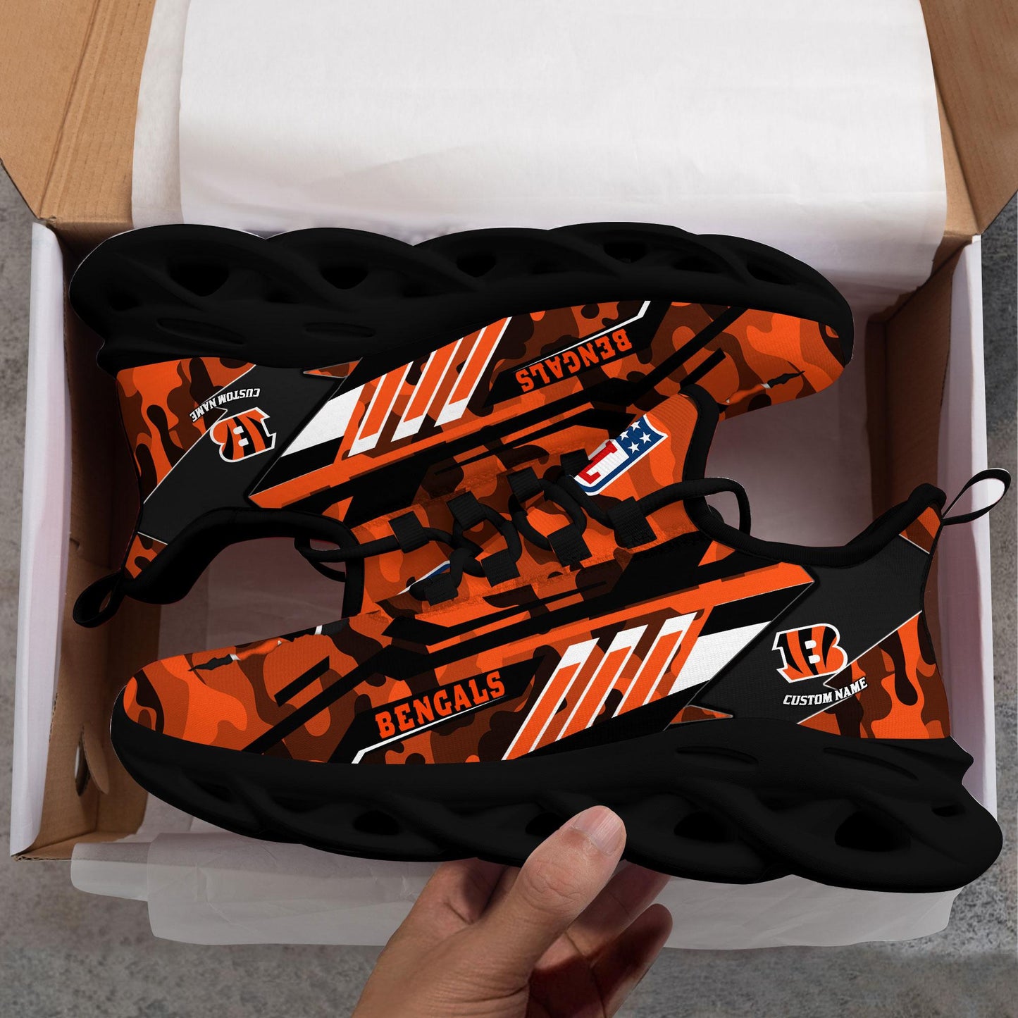 Ideafootwear Cincinnati Bengals Max Soul Shoes Sneakers For Men And Women