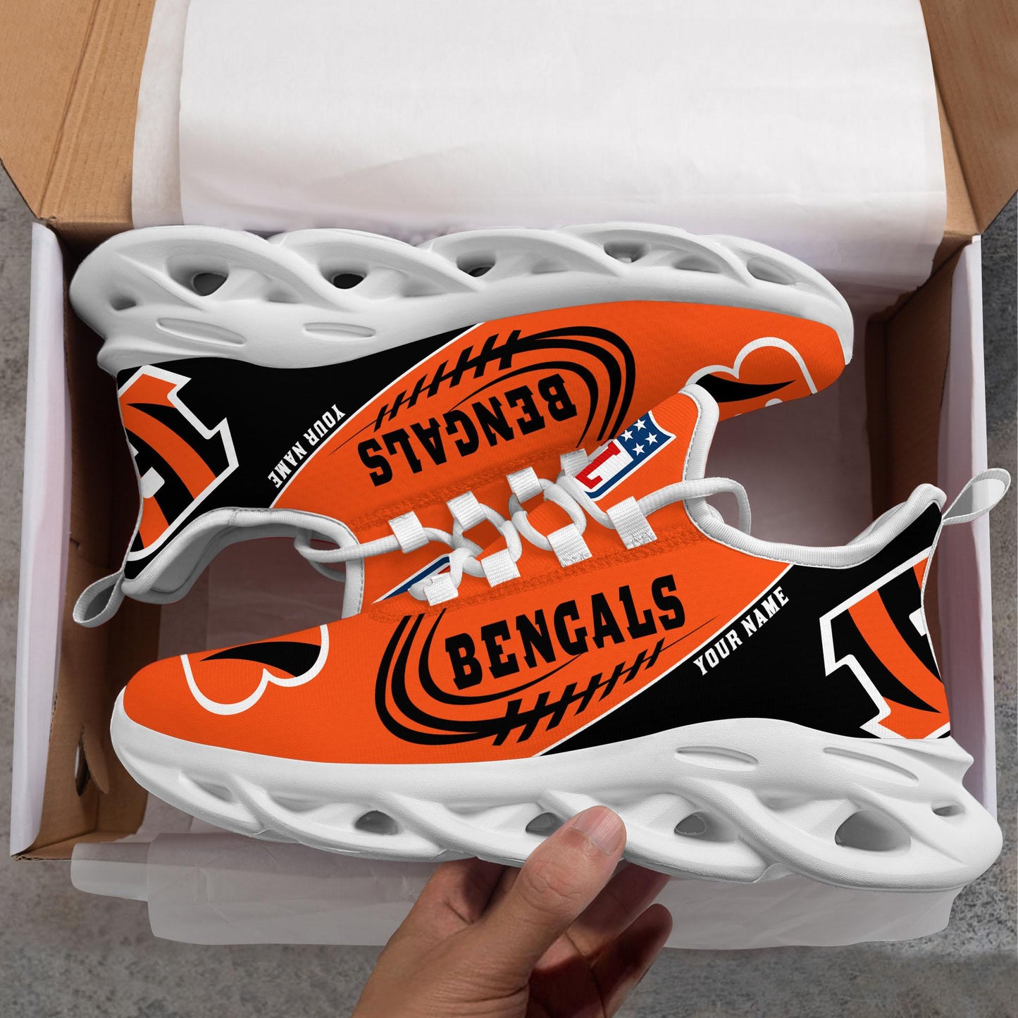 Ideafootwear Cincinnati Bengals Max Soul Shoes Sneakers For Men And Women
