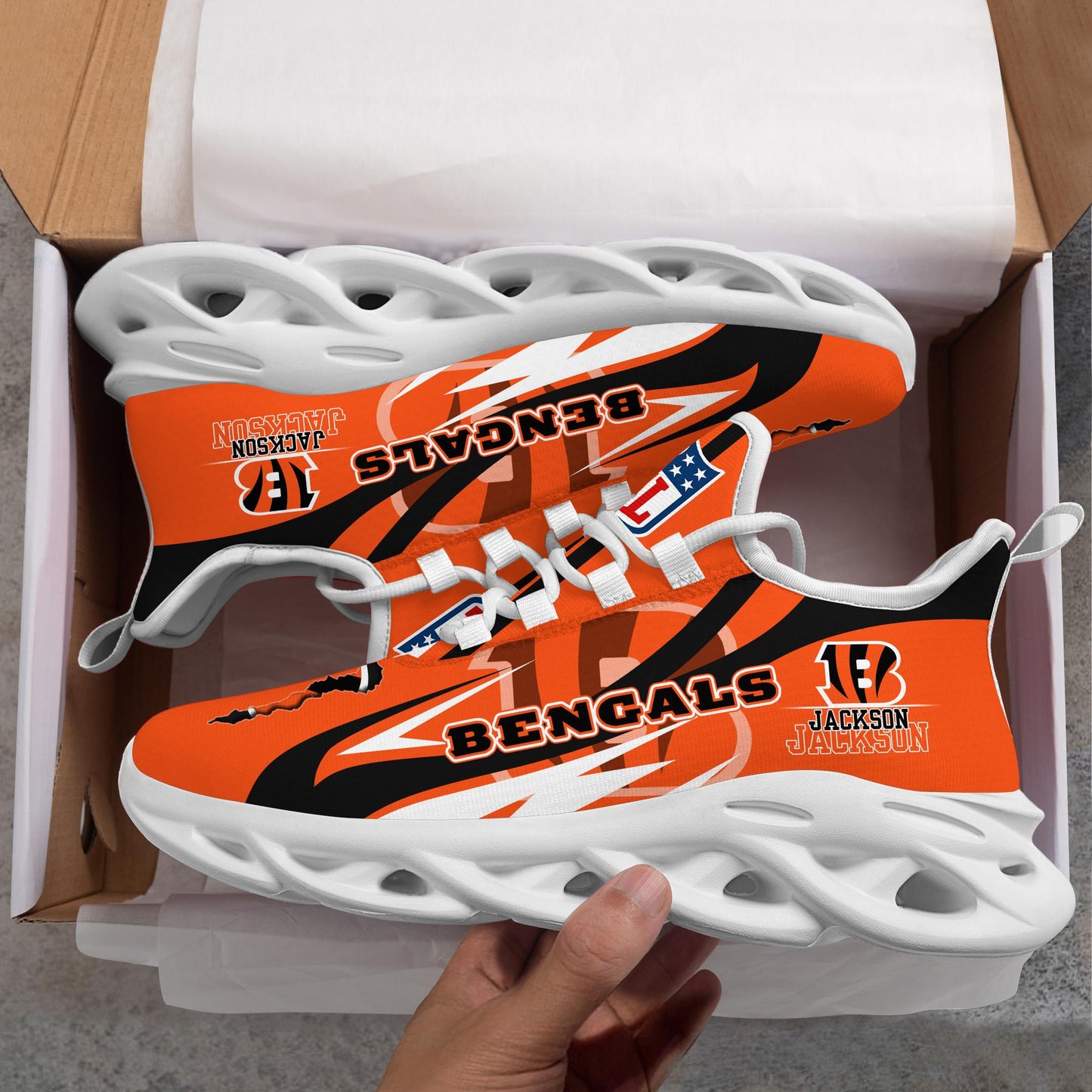 Ideafootwear Cincinnati Bengals Max Soul Shoes Sneakers For Men And Women