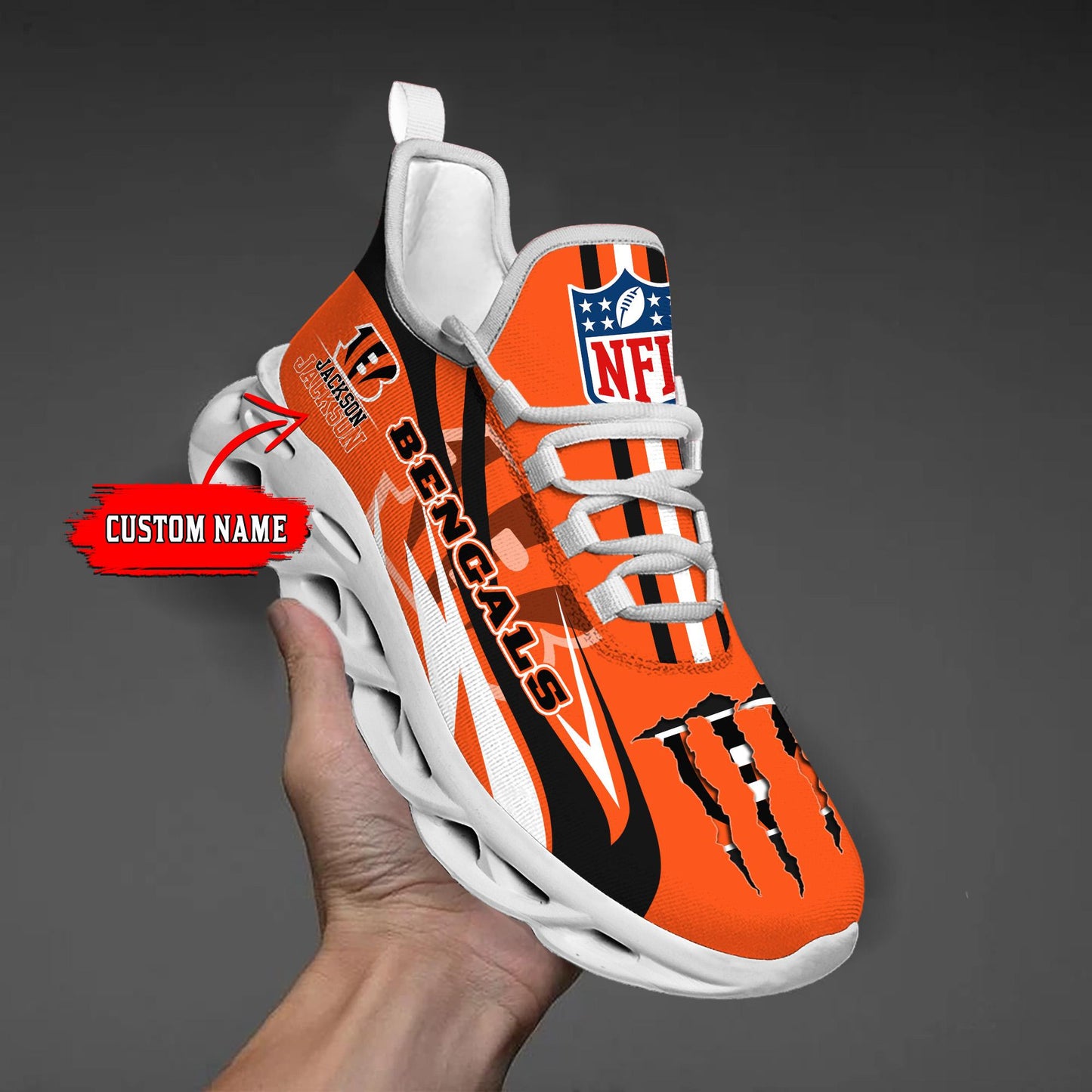 Ideafootwear Cincinnati Bengals Max Soul Shoes Sneakers For Men And Women