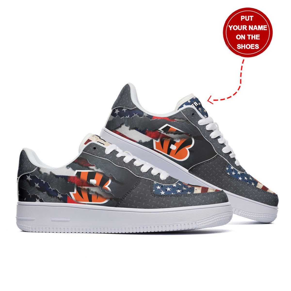 Ideafootwear Cincinnati Bengals NFL Air Low-Top Sneakers Shoes For Men And Women