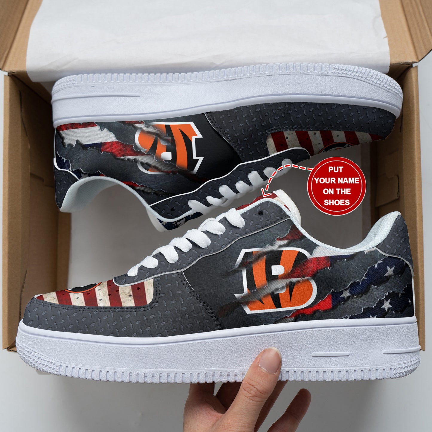 Ideafootwear Cincinnati Bengals NFL Air Low-Top Sneakers Shoes For Men And Women