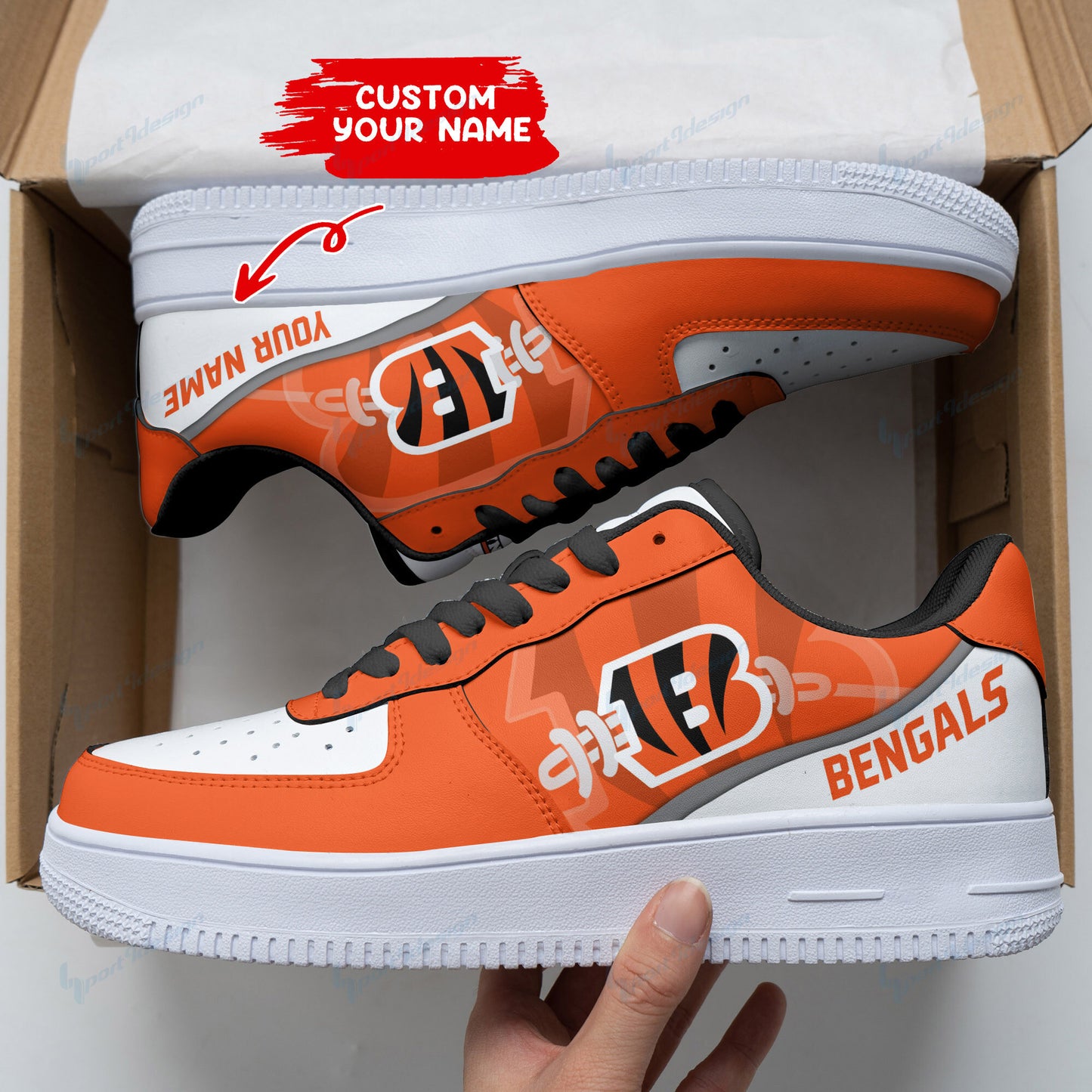 Ideafootwear Cincinnati Bengals NFL Air Low-Top Sneakers Shoes For Men And Women