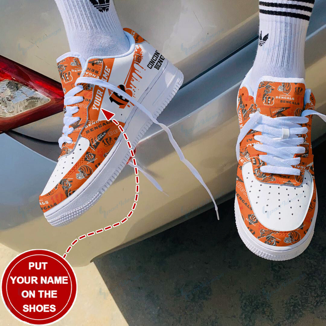 Ideafootwear Cincinnati Bengals NFL Air Low-Top Sneakers Shoes For Men And Women