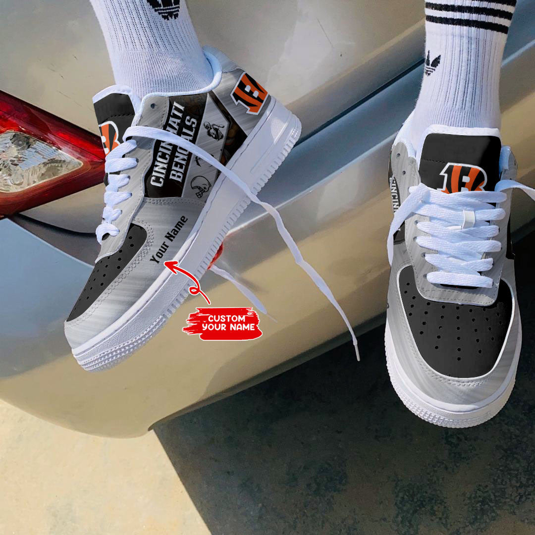 Ideafootwear Cincinnati Bengals NFL Air Low-Top Sneakers Shoes For Men And Women