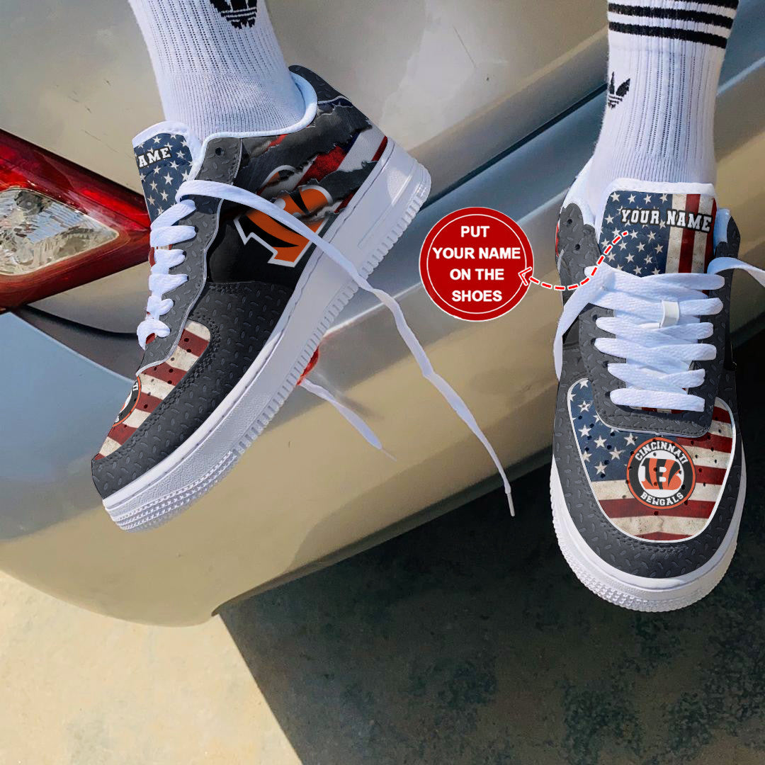 Ideafootwear Cincinnati Bengals NFL Air Low-Top Sneakers Shoes For Men And Women