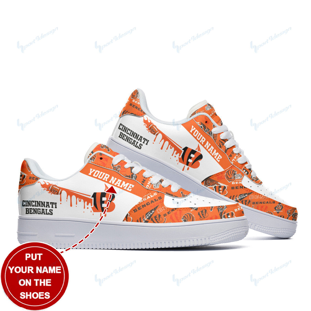 Ideafootwear Cincinnati Bengals NFL Air Low-Top Sneakers Shoes For Men And Women