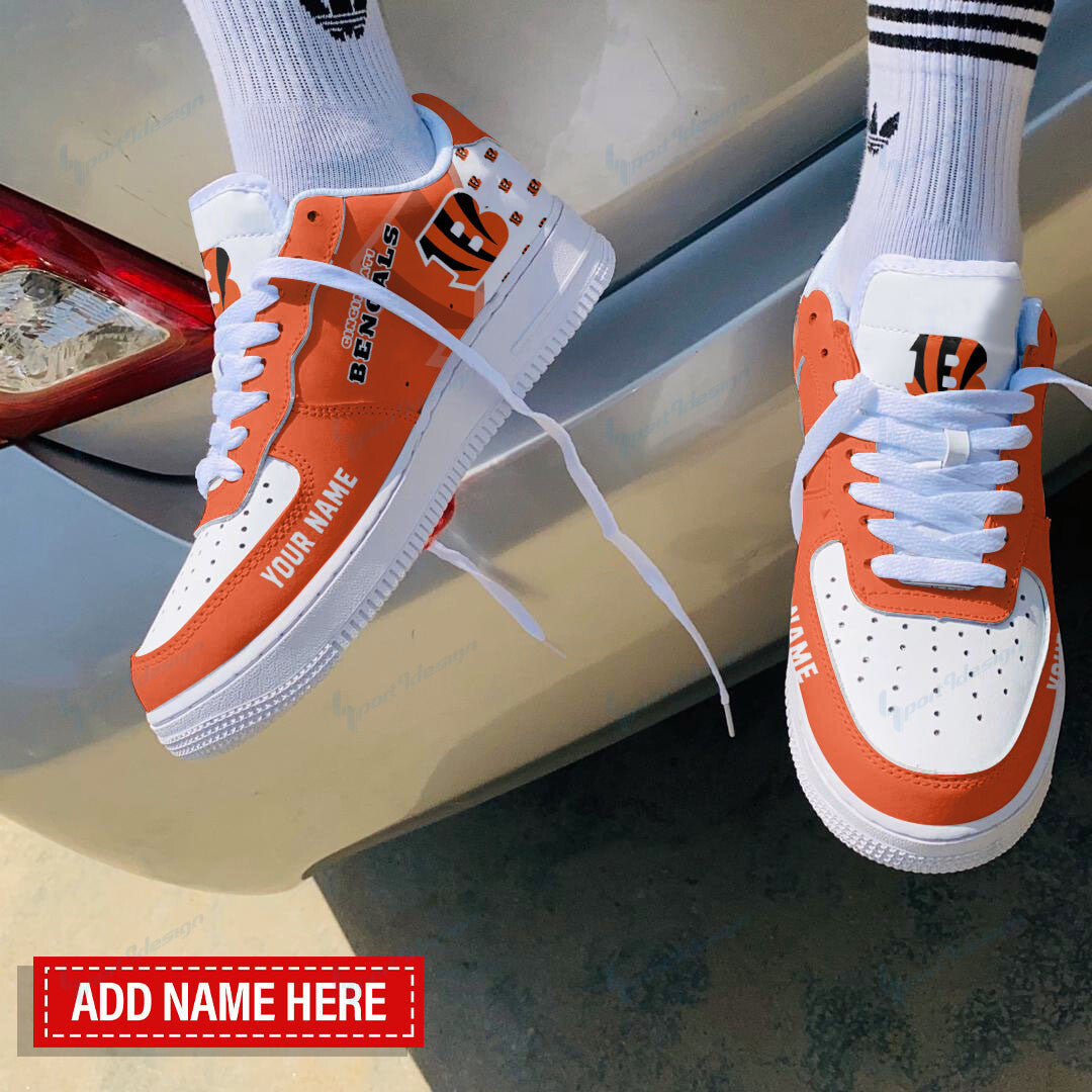 Ideafootwear Cincinnati Bengals NFL Air Low-Top Sneakers Shoes For Men And Women