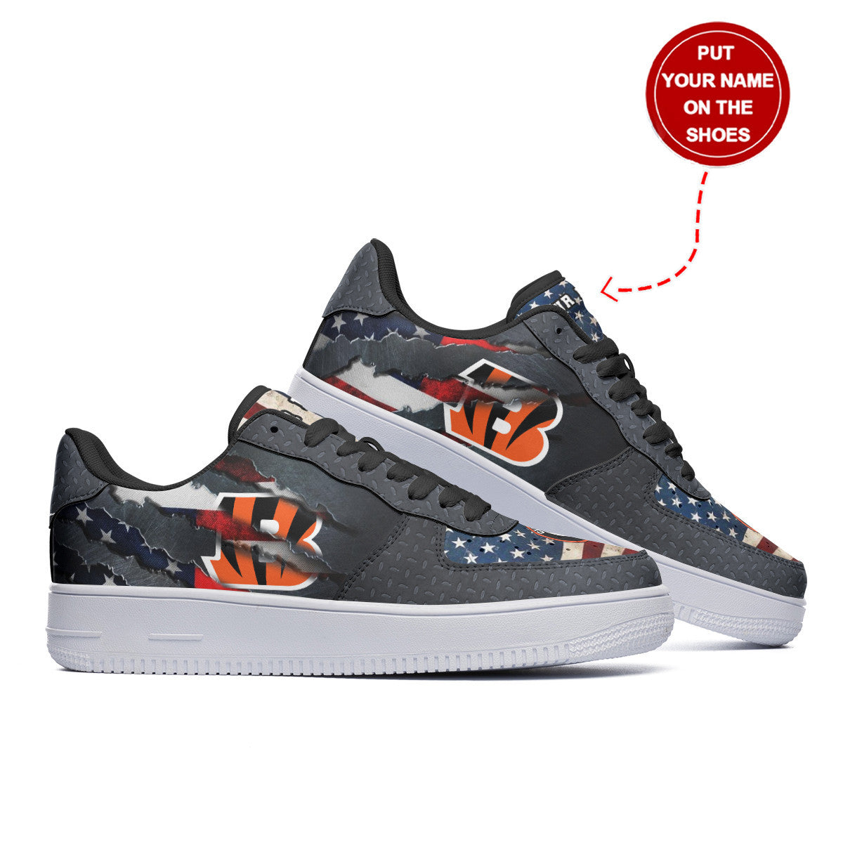 Ideafootwear Cincinnati Bengals NFL Air Low-Top Sneakers Shoes For Men And Women