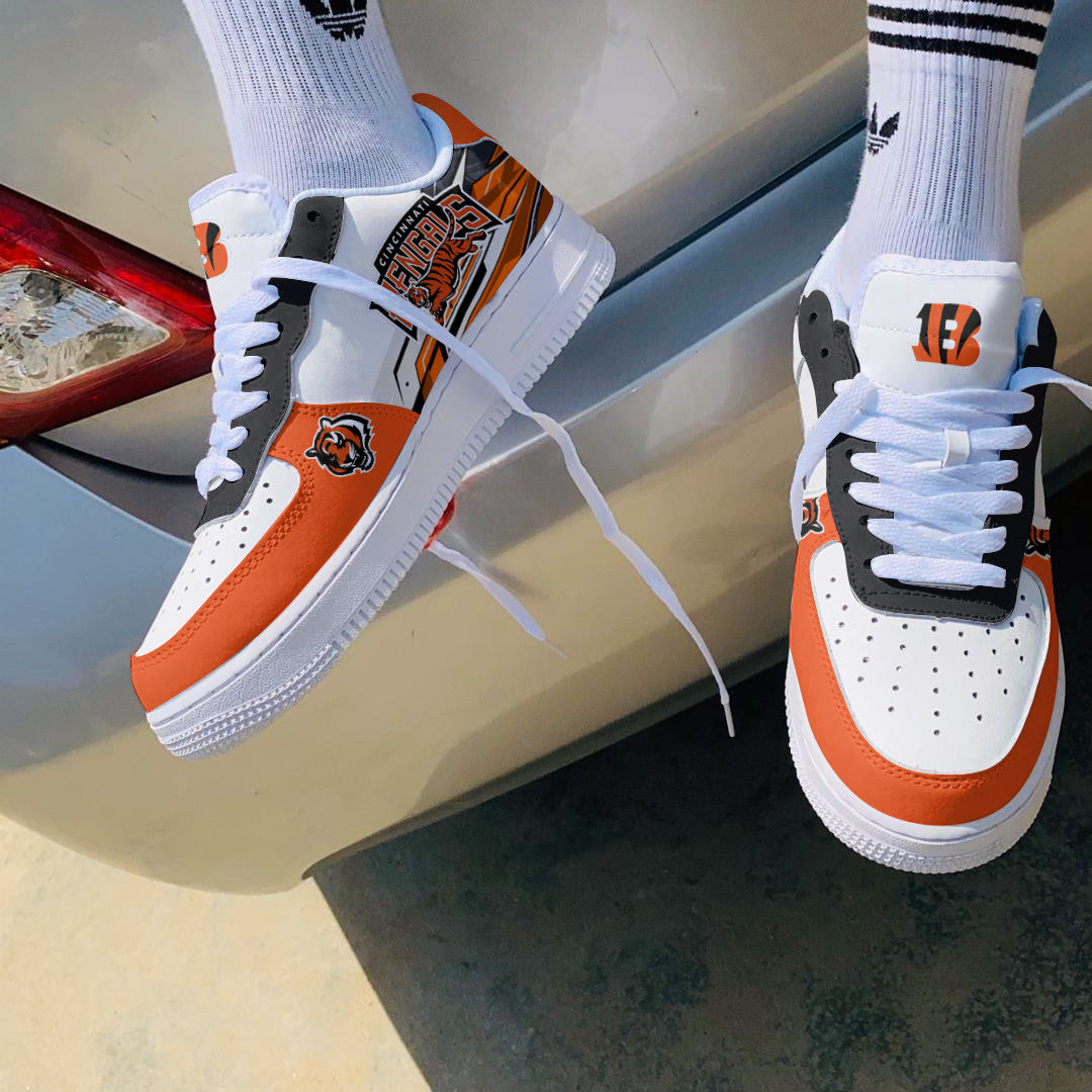 Ideafootwear Cincinnati Bengals NFL Air Low-Top Sneakers Shoes For Men And Women
