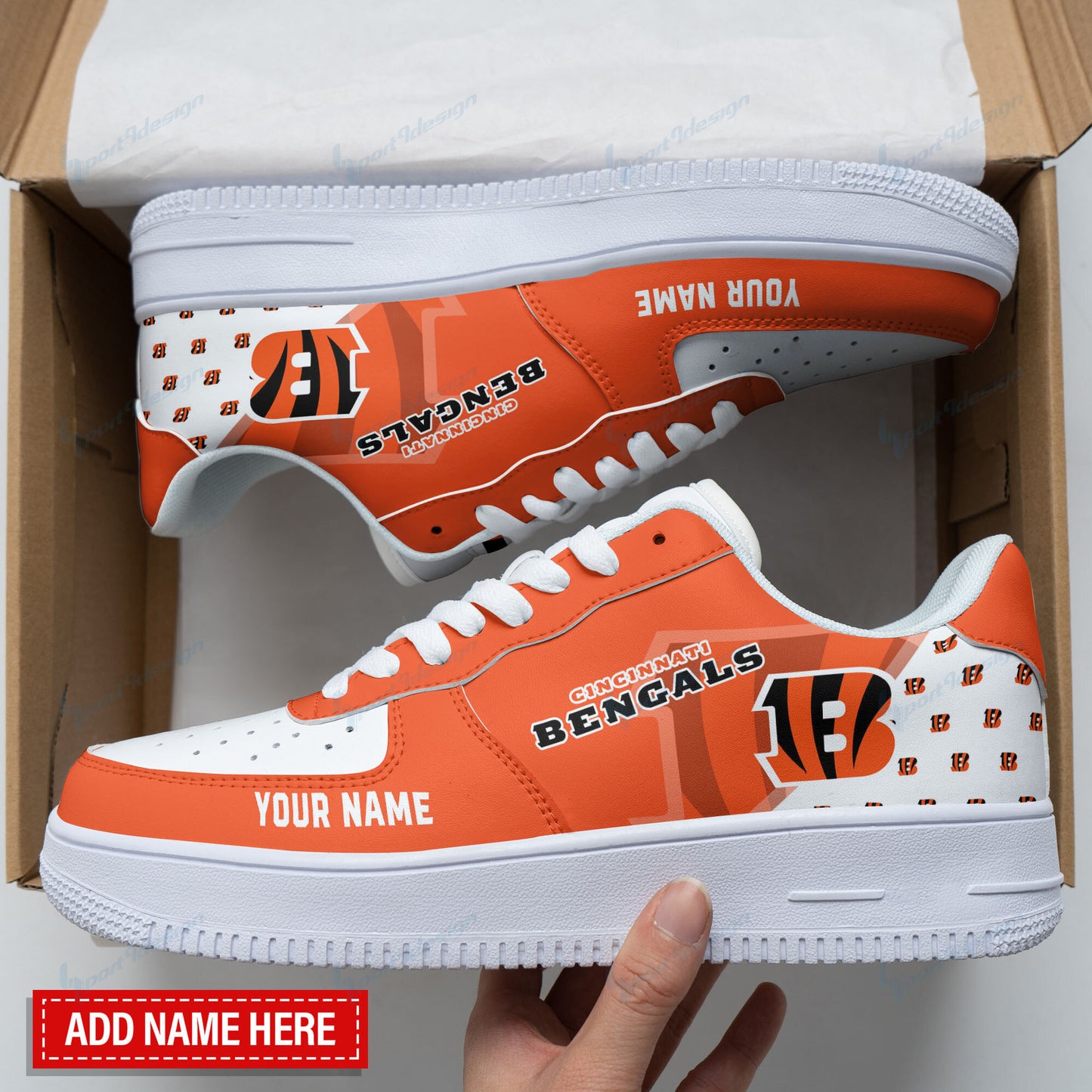 Ideafootwear Cincinnati Bengals NFL Air Low-Top Sneakers Shoes For Men And Women