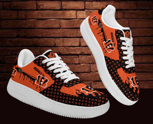Ideafootwear Cincinnati Bengals NFL Air Low-Top Sneakers Shoes For Men And Women