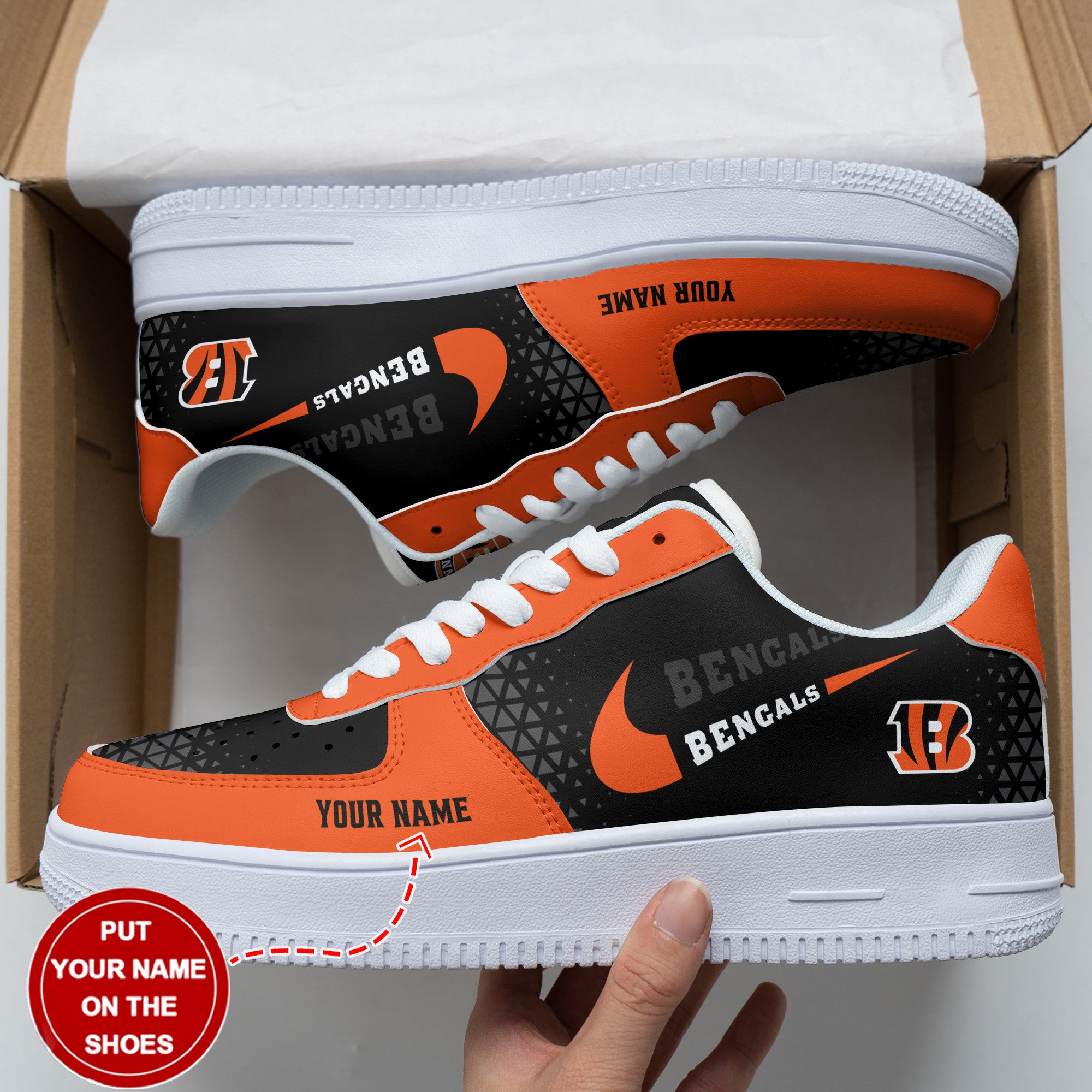 Ideafootwear Cincinnati Bengals NFL Air Low-Top Sneakers Shoes For Men And Women